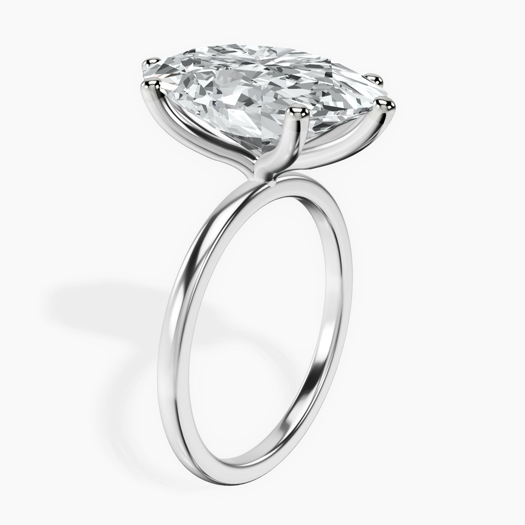 Platinum Six Prong Solitaire 1.5mm Lab Diamond Ring standing product image one
