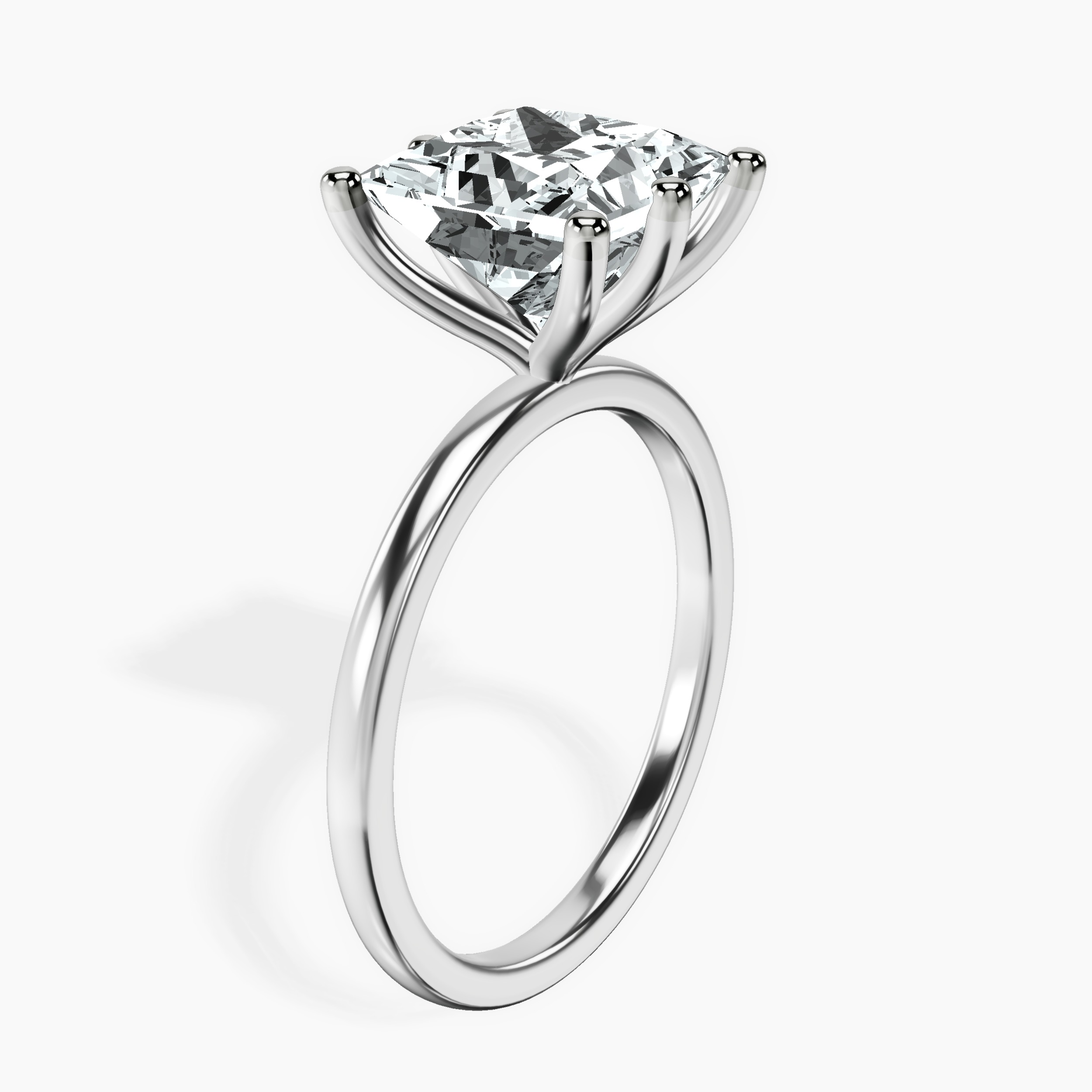 Platinum Six Prong Solitaire 1.5mm Lab Diamond Ring standing product image one