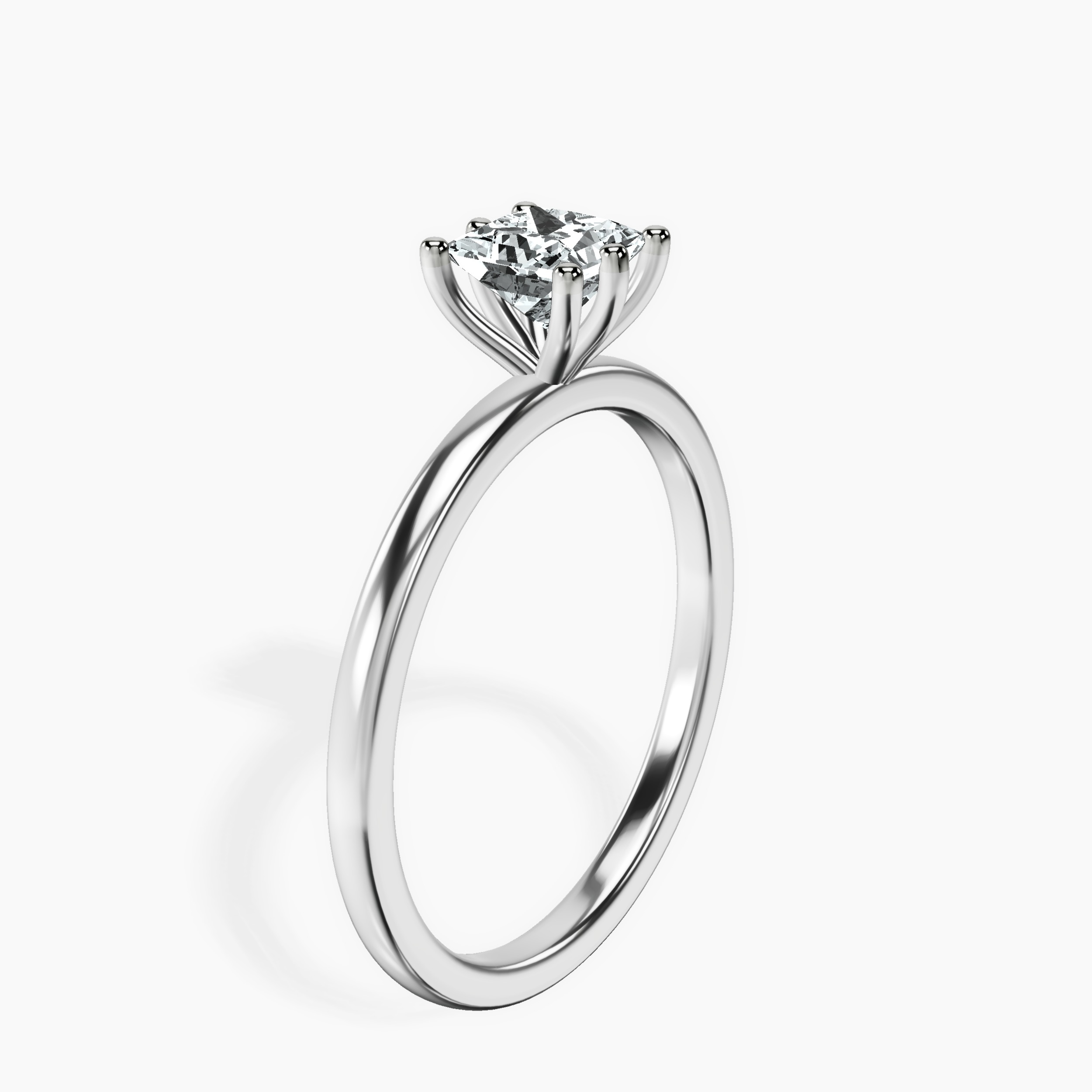 10kt White Gold Six Prong Solitaire 1.5mm Lab Diamond Ring standing product image one