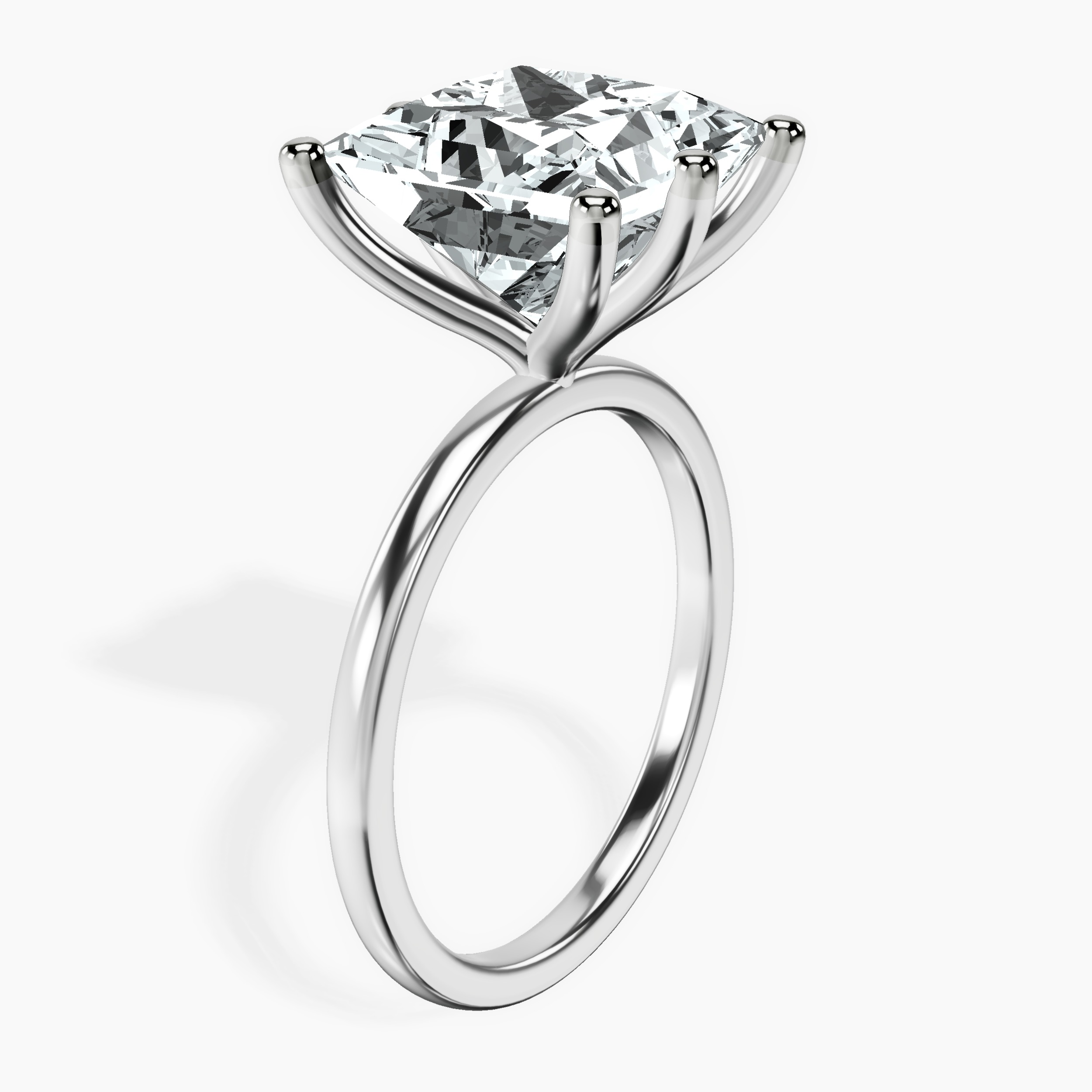 Platinum Six Prong Solitaire 1.5mm Lab Diamond Ring standing product image one