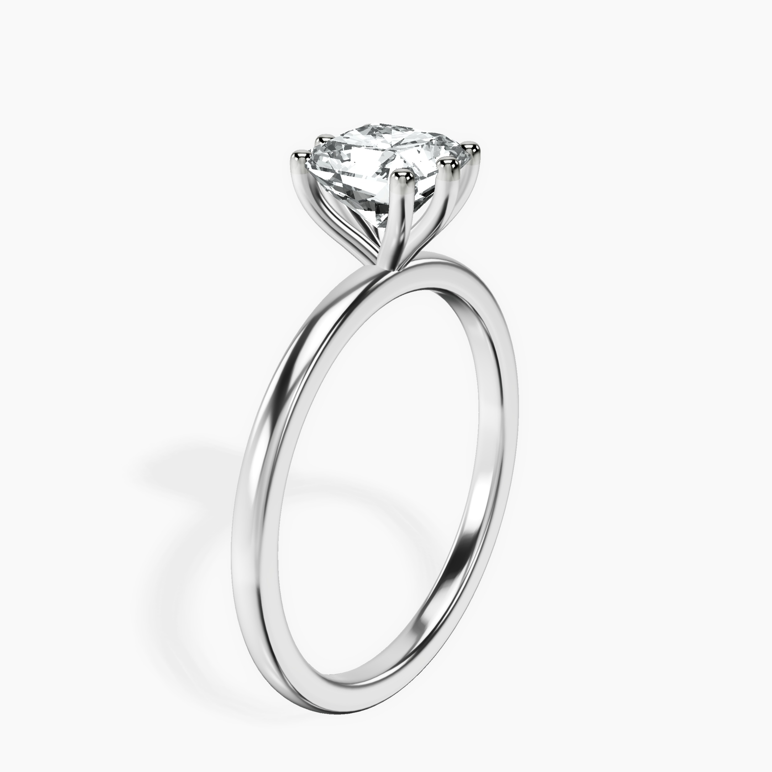 Platinum Six Prong Solitaire 1.5mm Lab Diamond Ring standing product image one