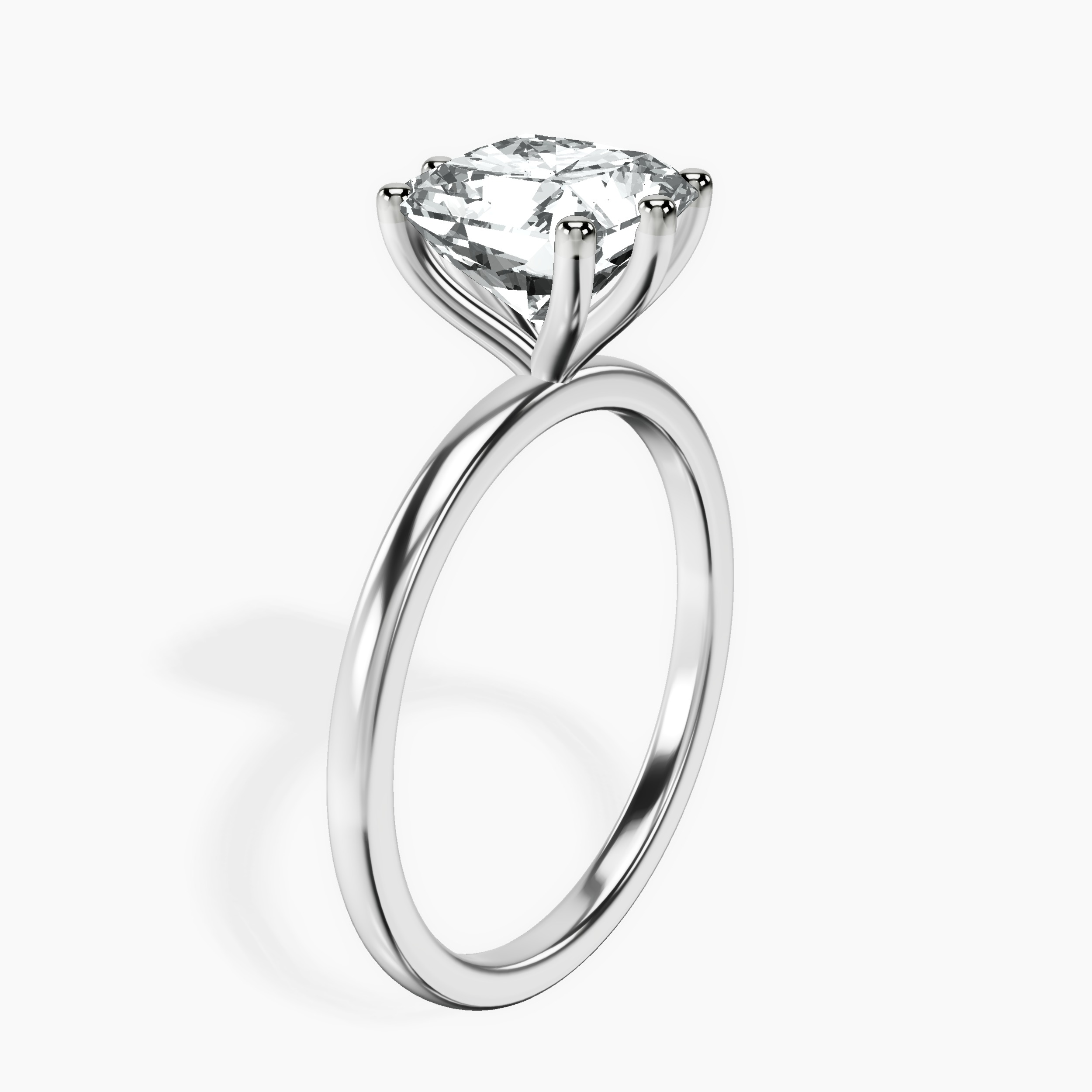 10kt White Gold Six Prong Solitaire 1.5mm Lab Diamond Ring standing product image one
