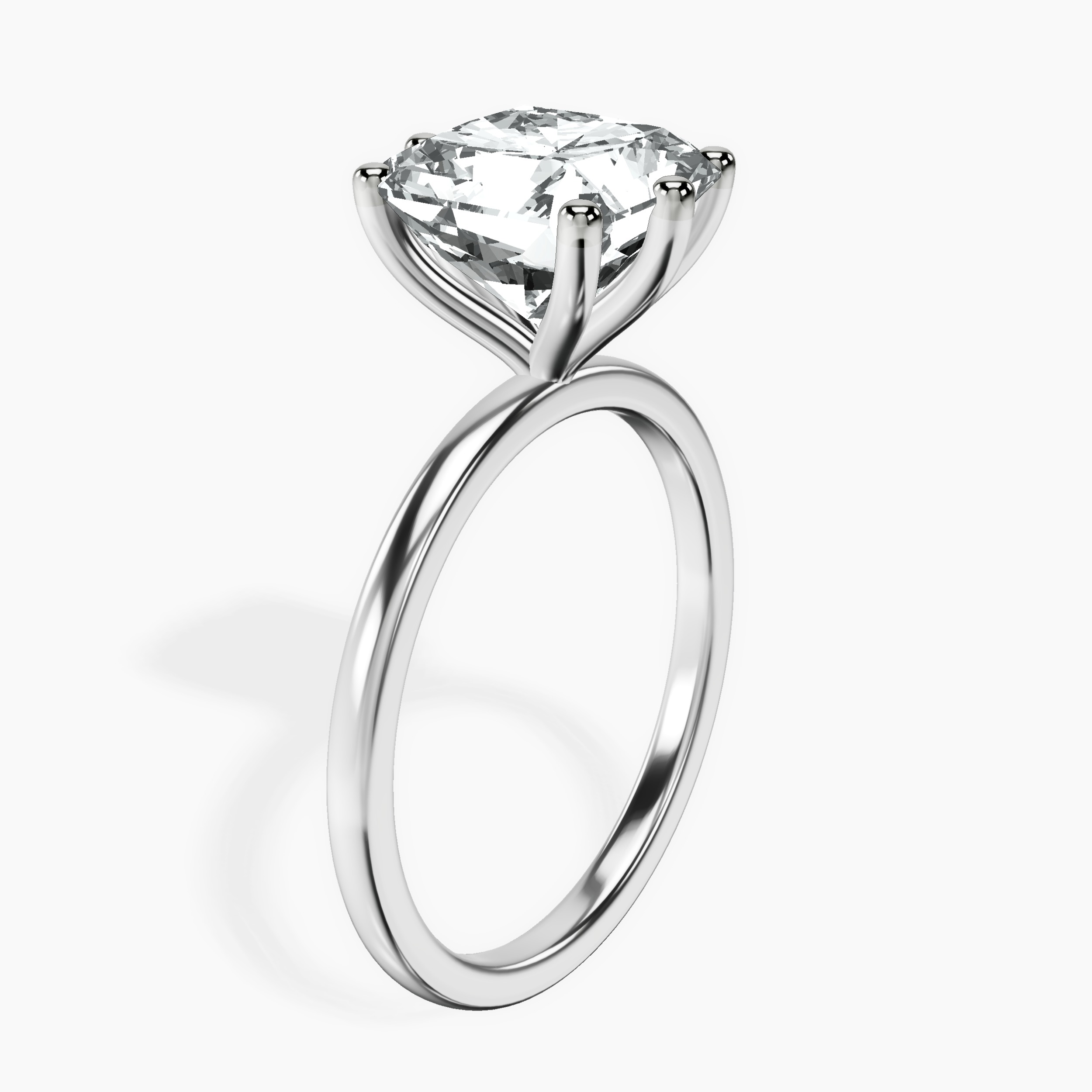 Platinum Six Prong Solitaire 1.5mm Lab Diamond Ring standing product image one
