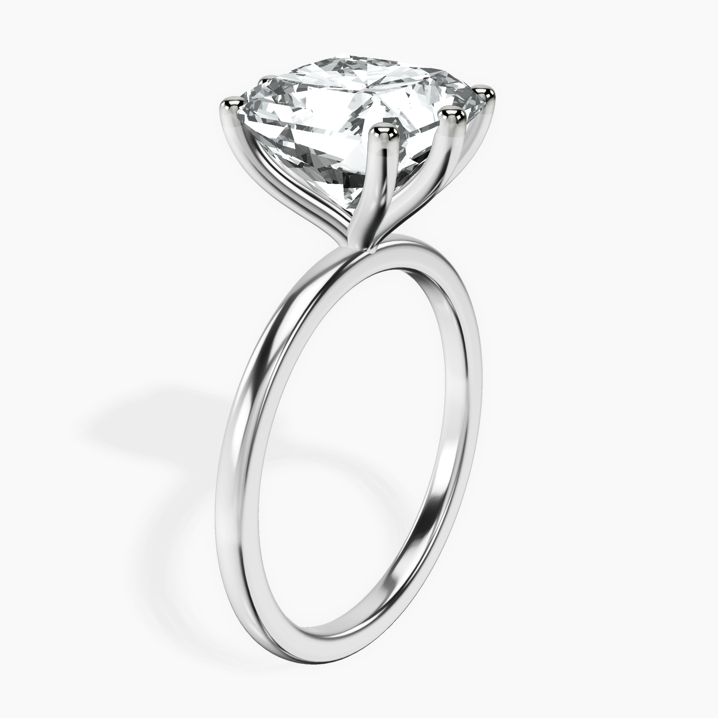Platinum Six Prong Solitaire 1.5mm Lab Diamond Ring standing product image one
