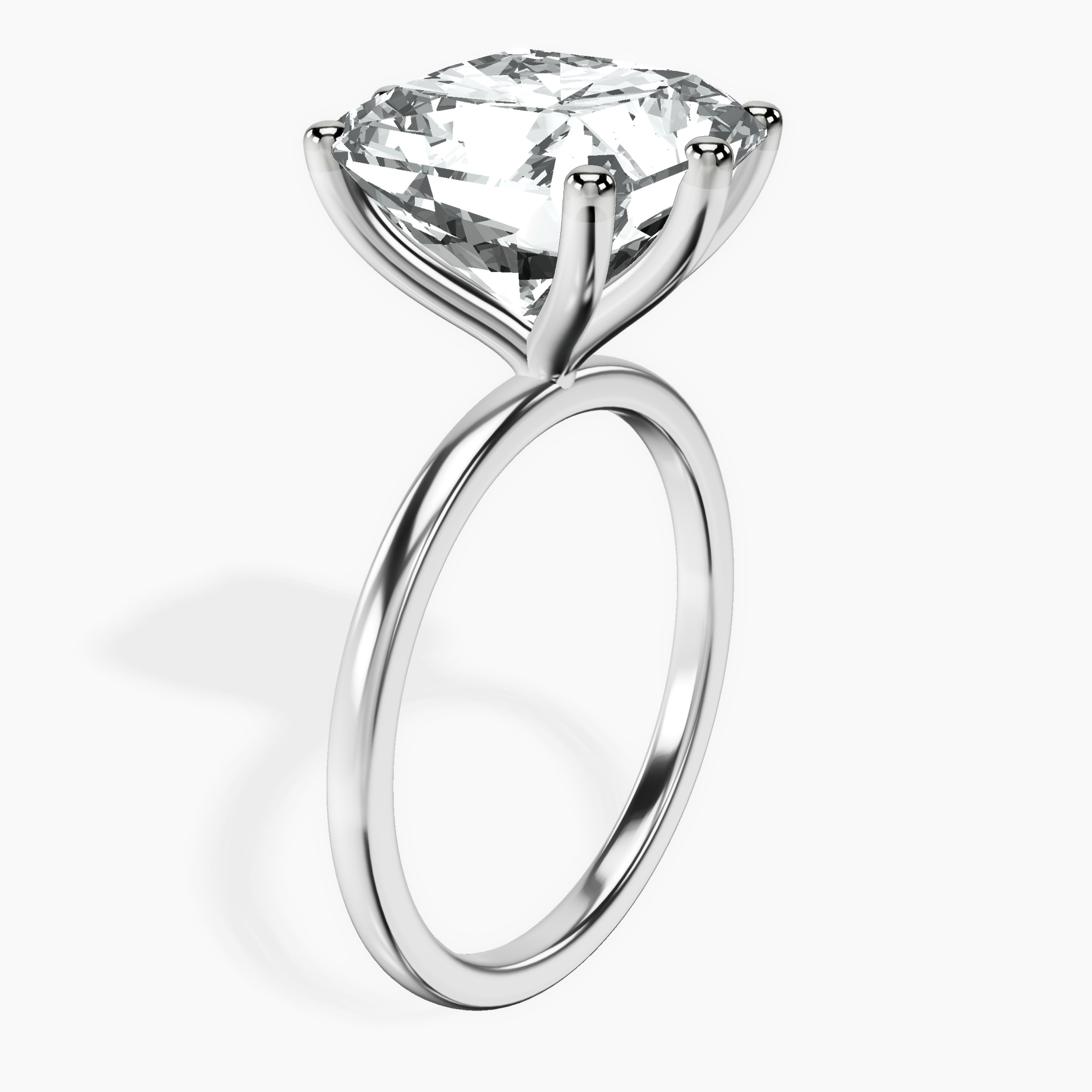 Platinum Six Prong Solitaire 1.5mm Lab Diamond Ring standing product image one