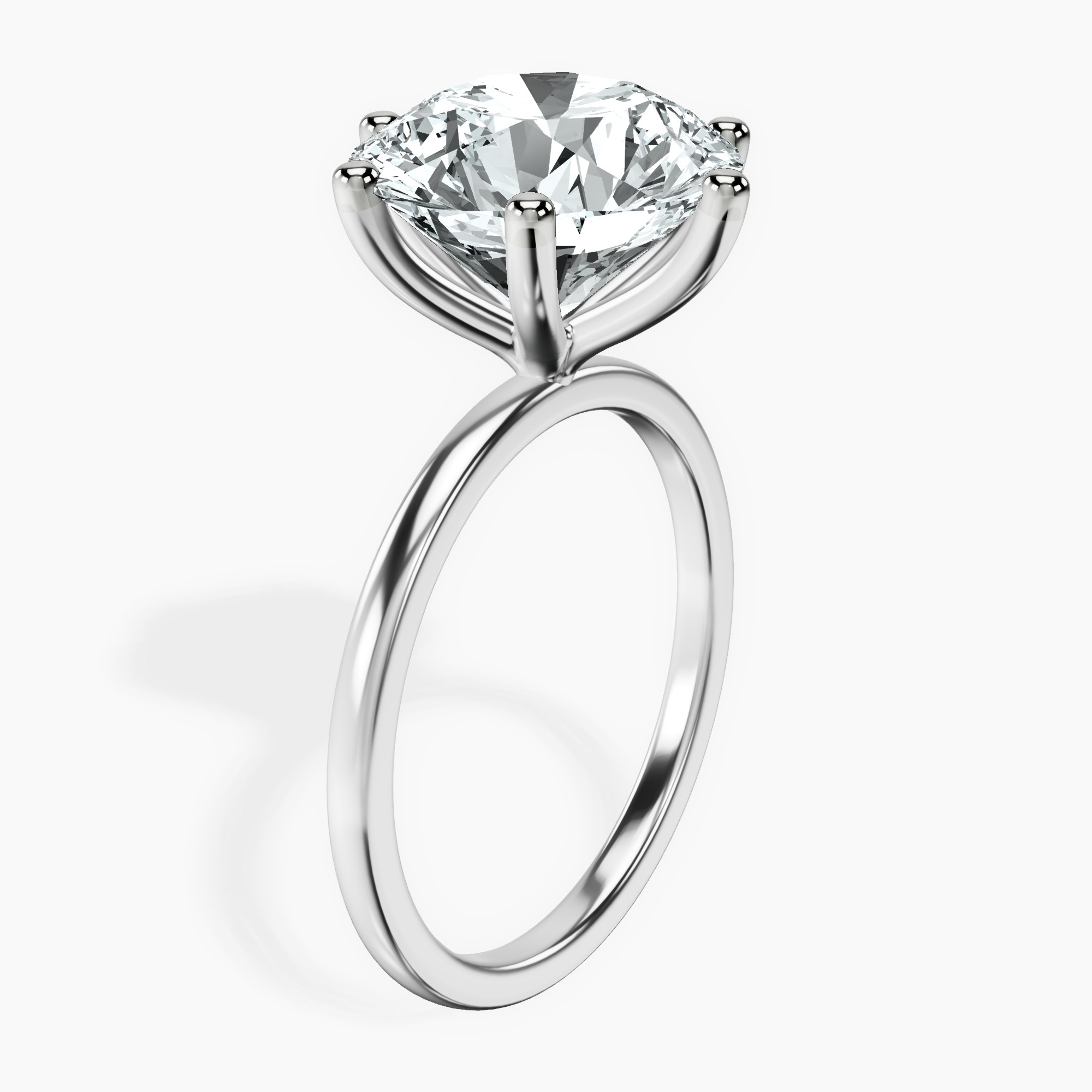 Platinum Six Prong Solitaire 1.5mm Lab Diamond Ring standing product image one