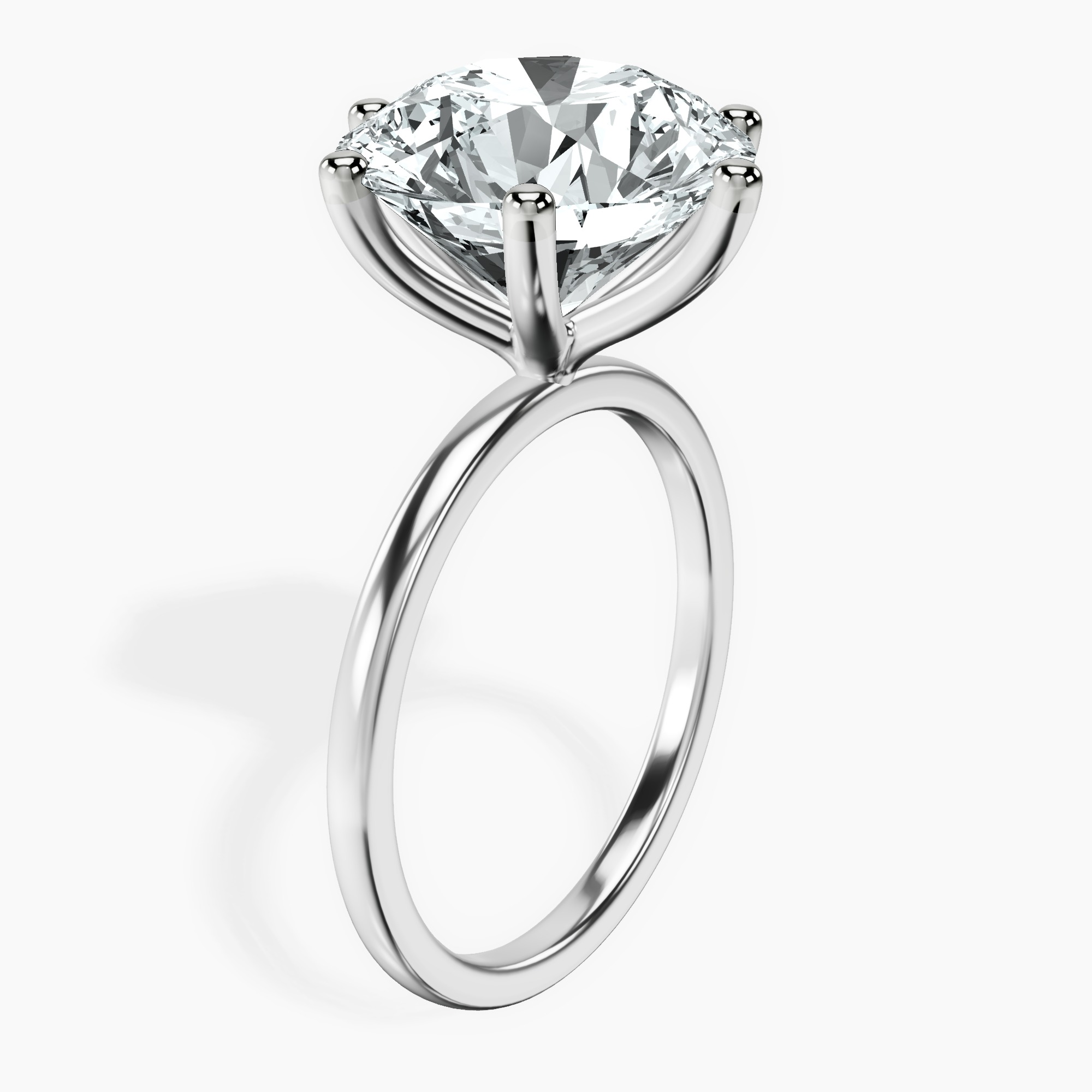 Platinum Six Prong Solitaire 1.5mm Lab Diamond Ring standing product image one