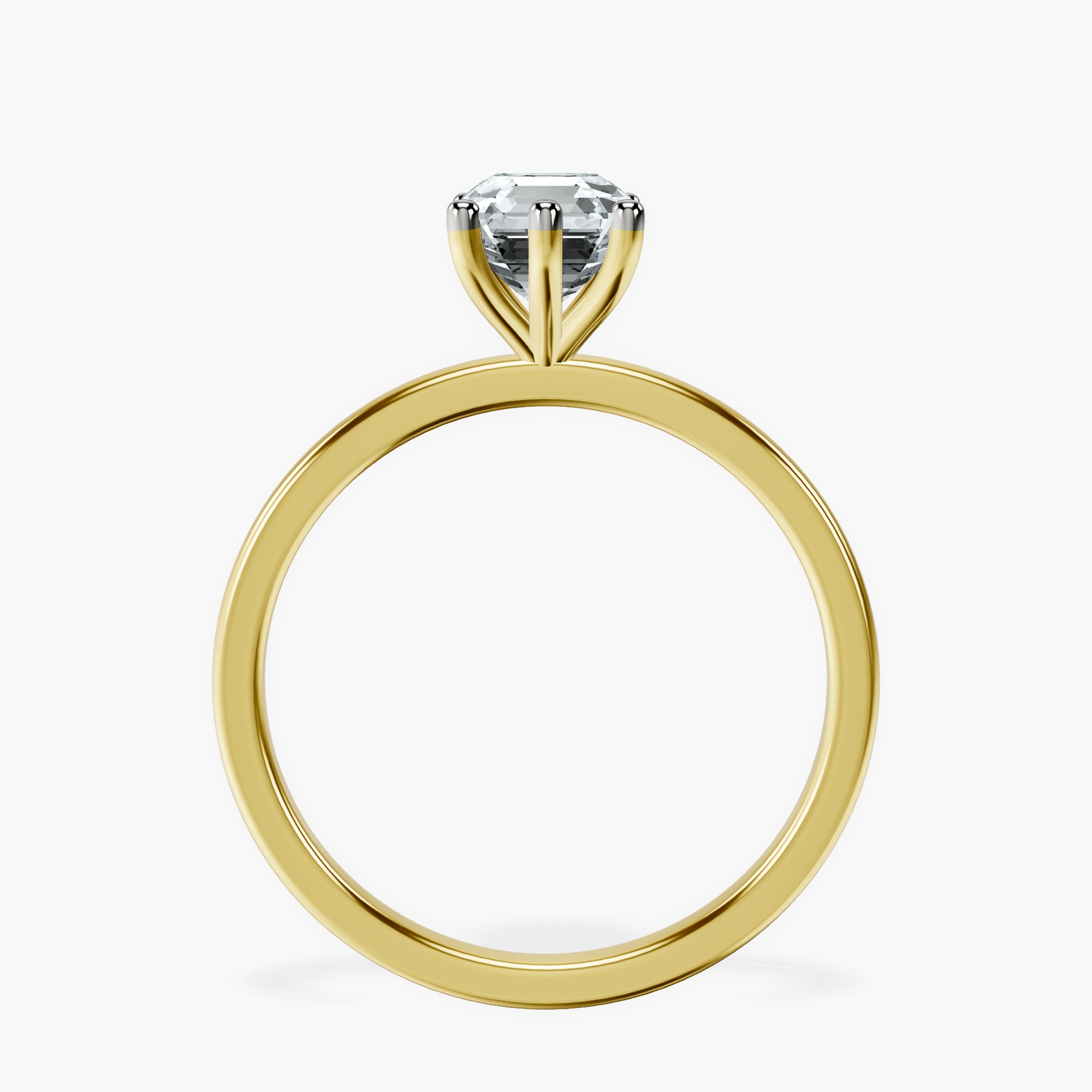 18kt Yellow Gold Six Prong Solitaire 1.5mm Lab Diamond Ring side right image one