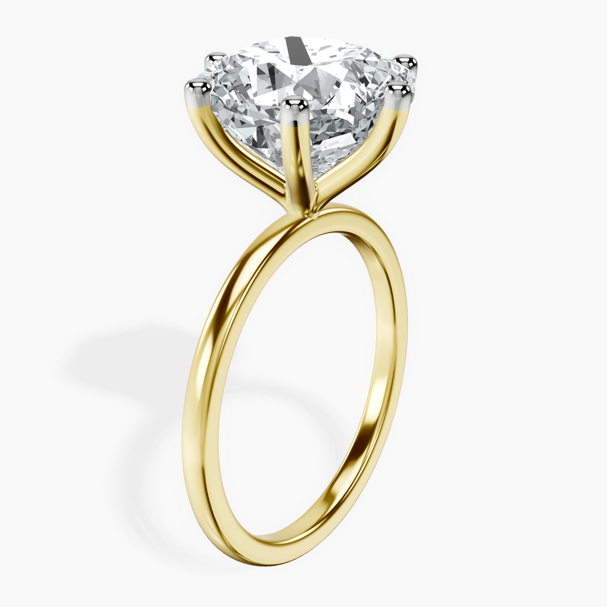 10kt Yellow Gold Six Prong Solitaire 1.5mm Lab Diamond Ring standing product image one