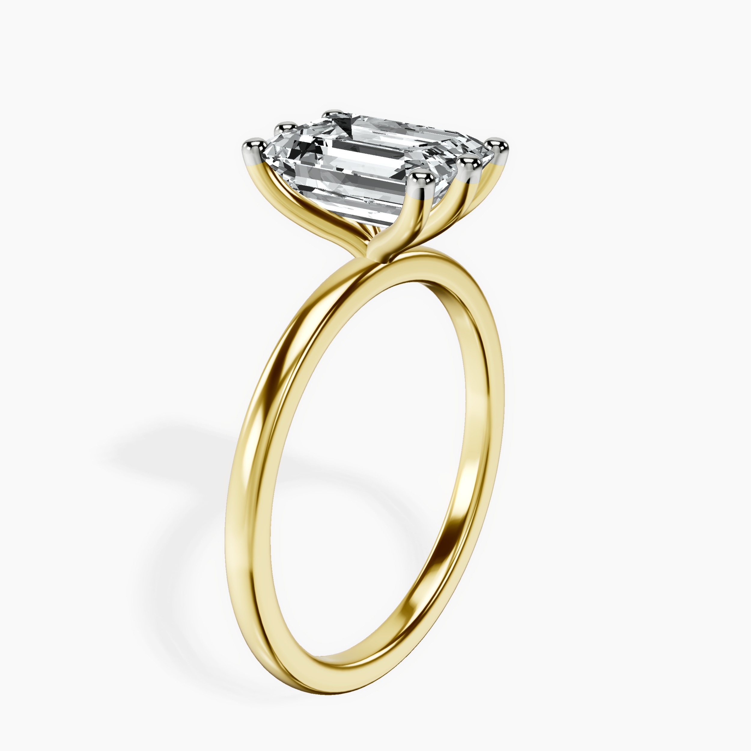 10kt Yellow Gold Six Prong Solitaire 1.5mm Lab Diamond Ring standing product image one