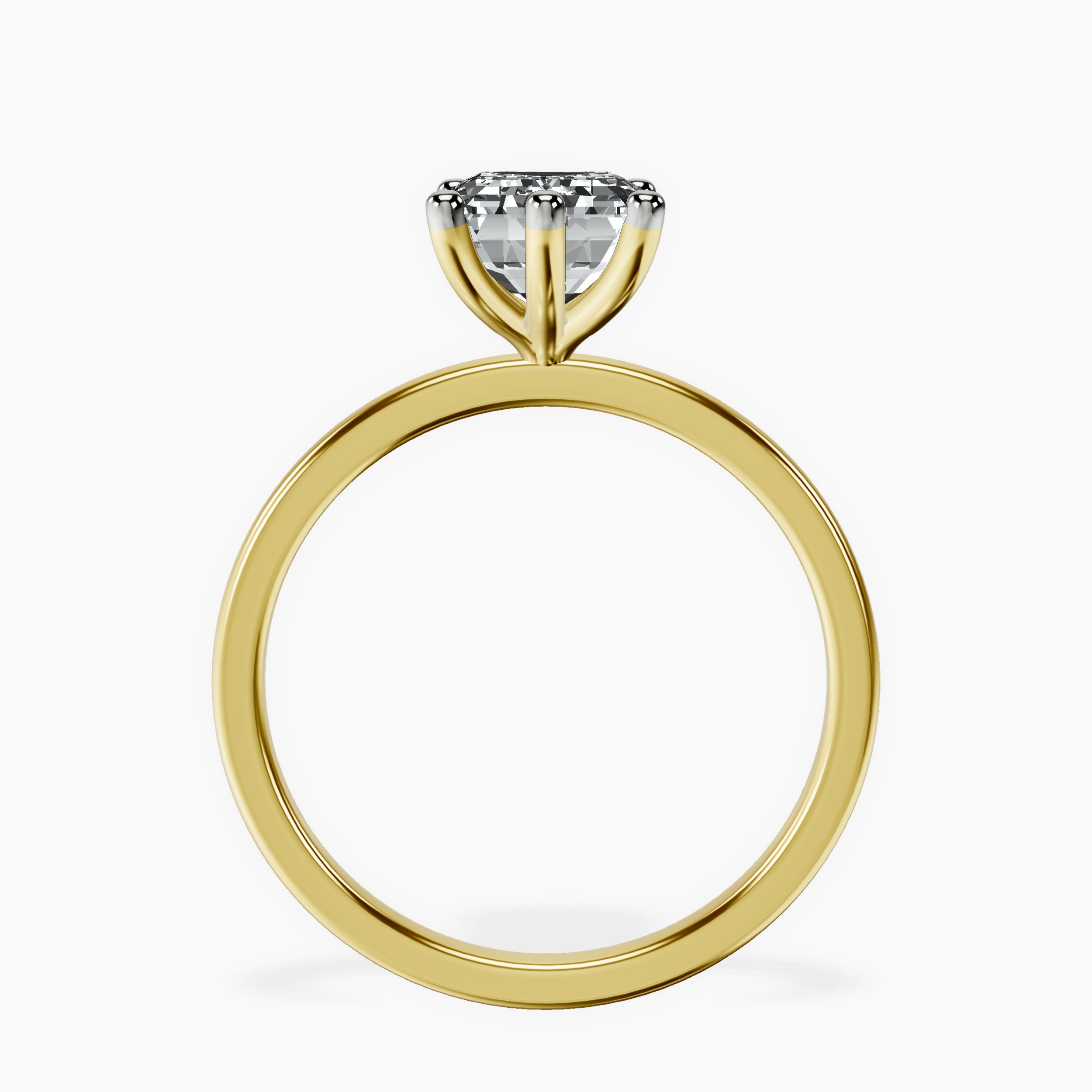 10kt Yellow Gold Six Prong Solitaire 1.5mm Lab Diamond Ring side right image one
