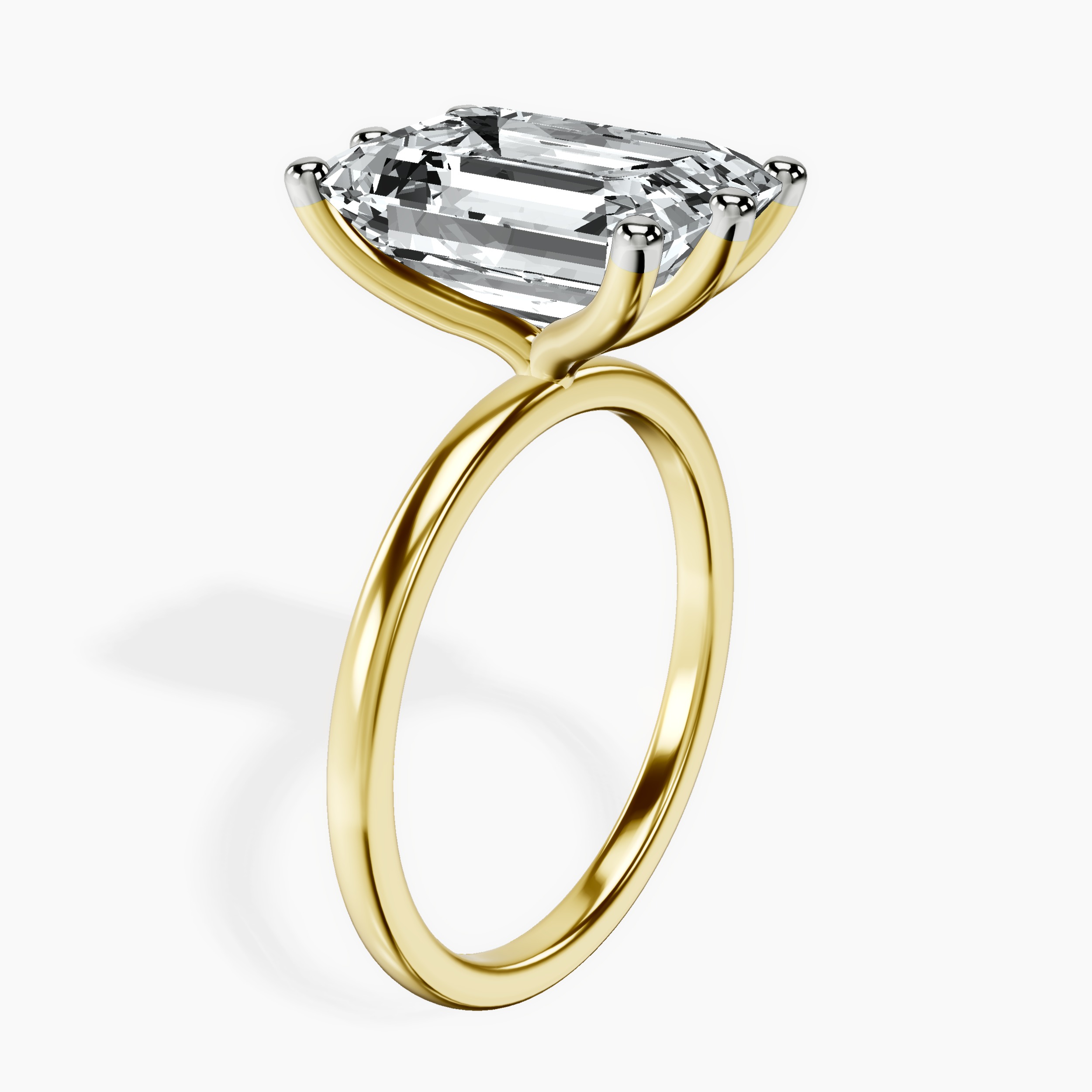 10kt Yellow Gold Six Prong Solitaire 1.5mm Lab Diamond Ring standing product image one