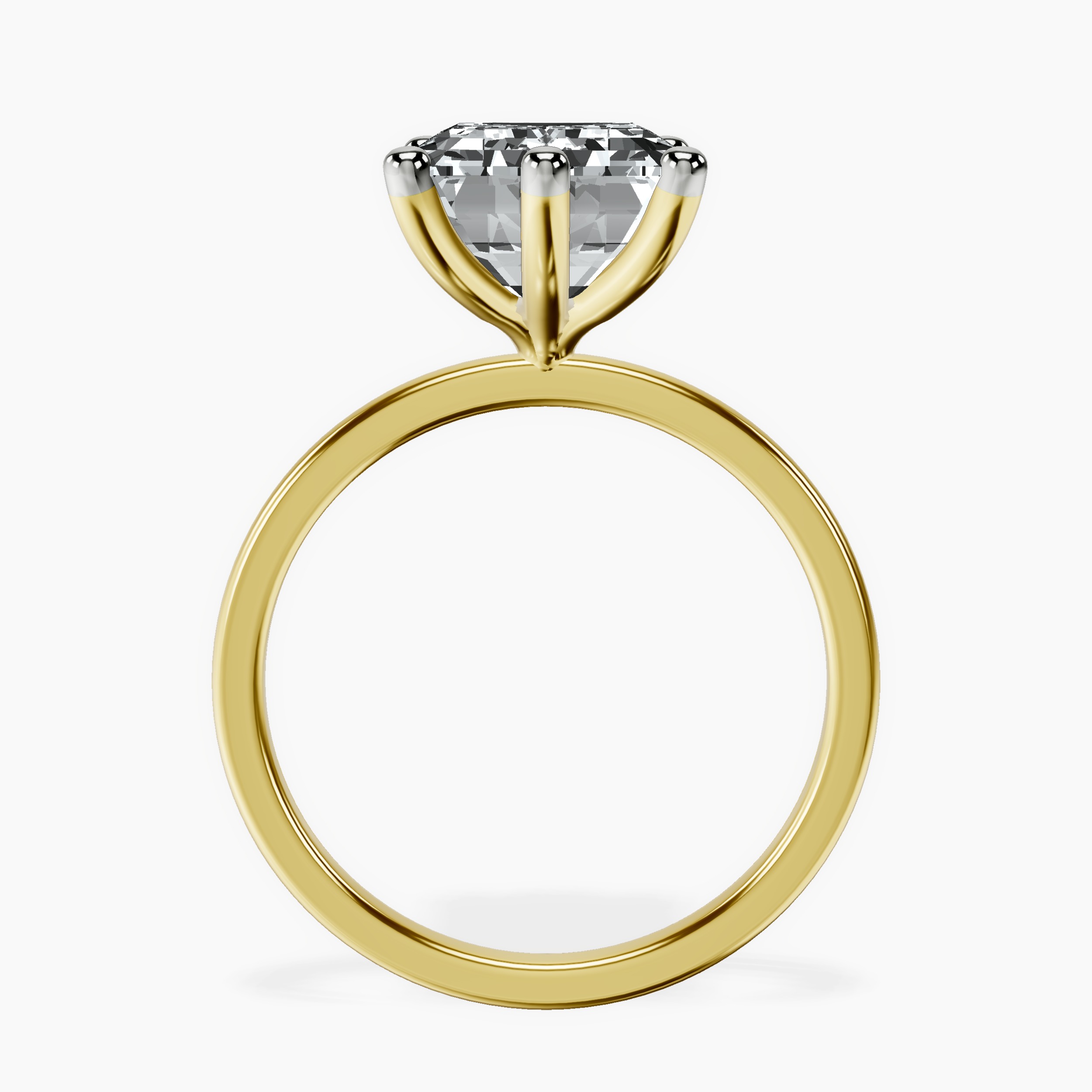 10kt Yellow Gold Six Prong Solitaire 1.5mm Lab Diamond Ring side right image one