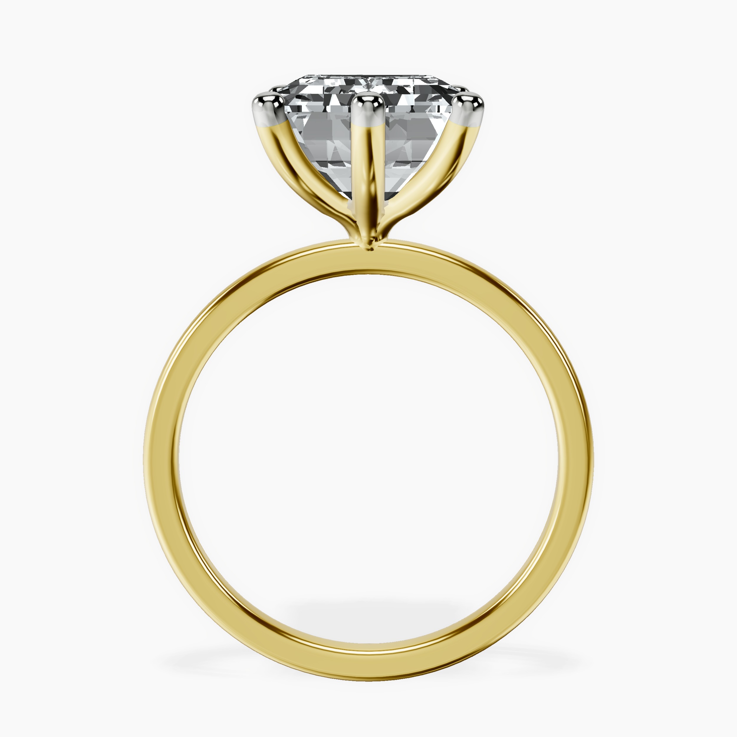 18kt Yellow Gold Six Prong Solitaire 1.5mm Lab Diamond Ring side right image one
