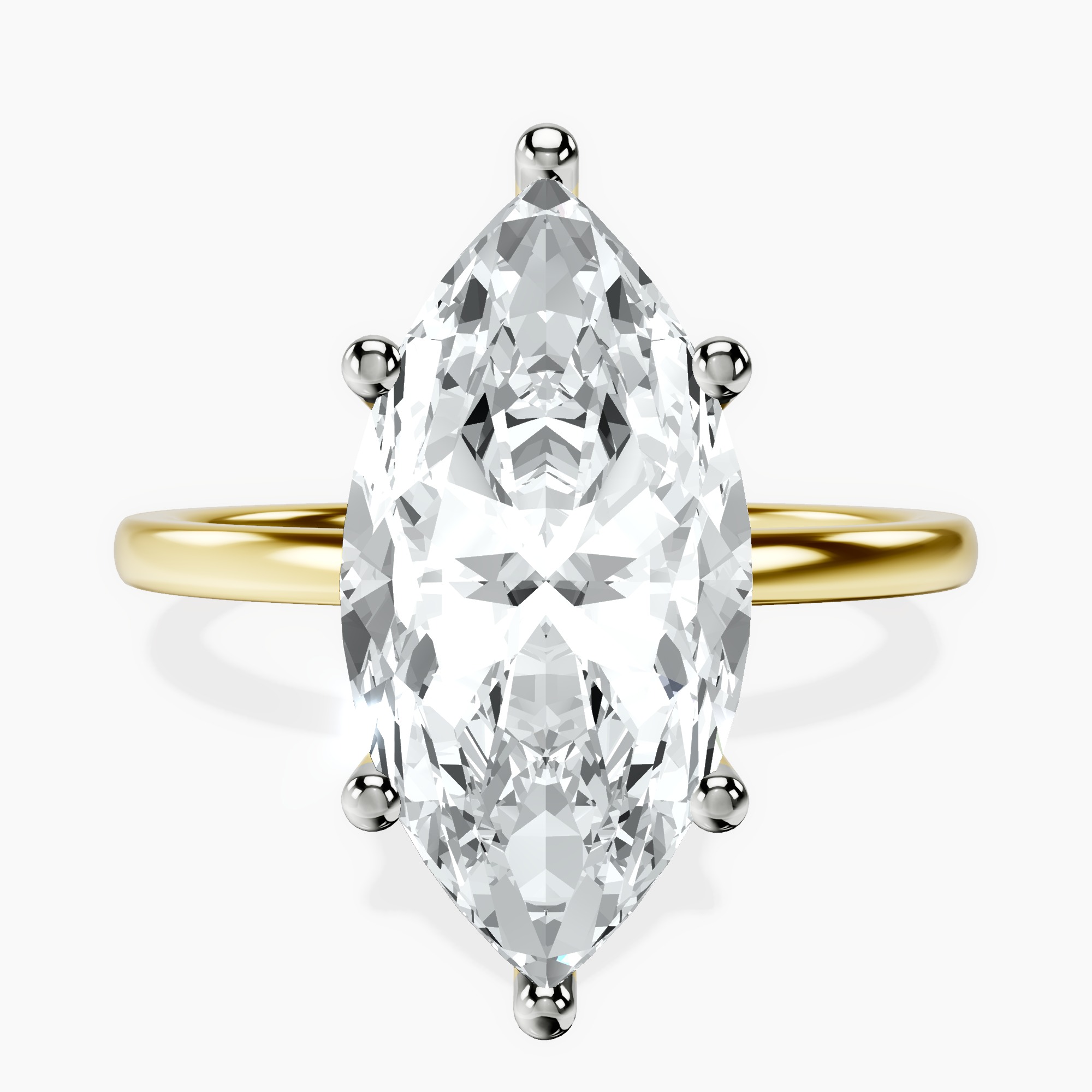 14kt Yellow Gold Six Prong Solitaire 1.5mm Lab Diamond Ring front image