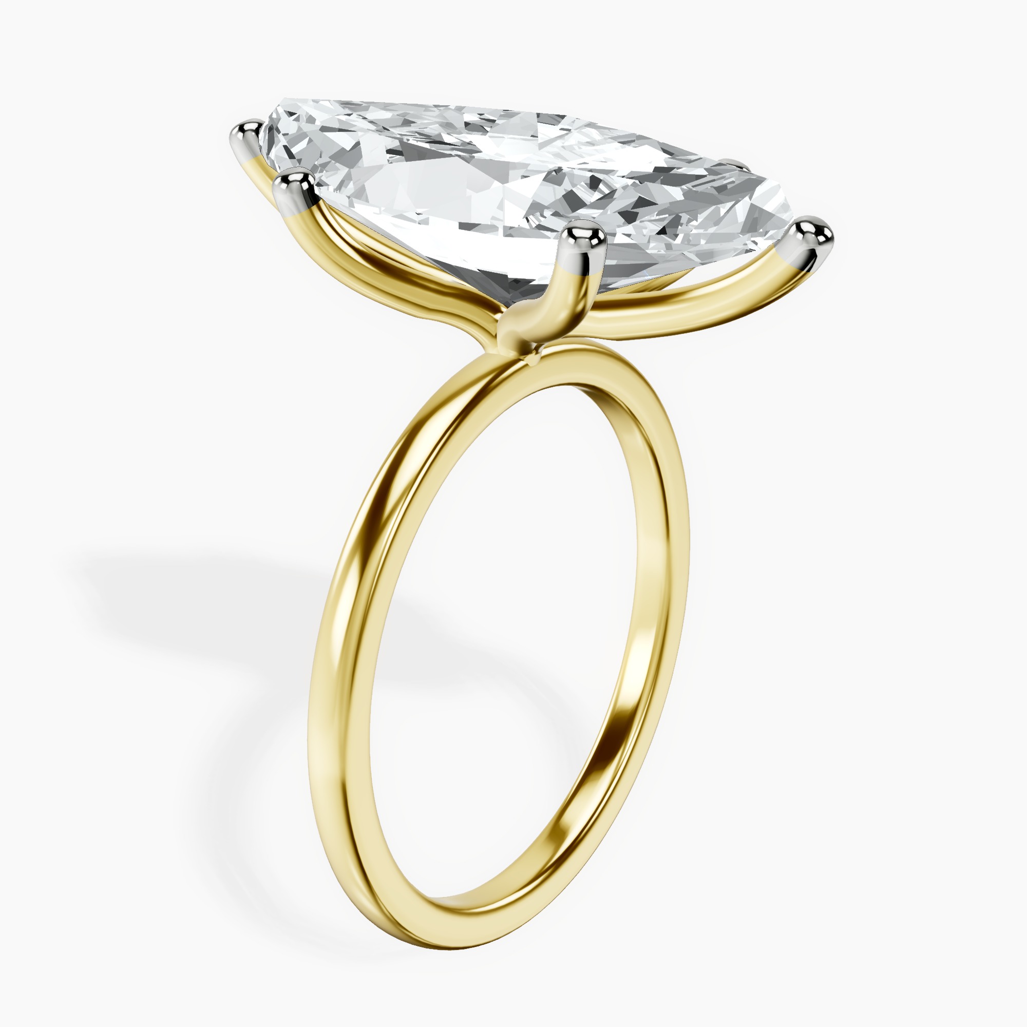 14kt Yellow Gold Six Prong Solitaire 1.5mm Lab Diamond Ring standing product image one