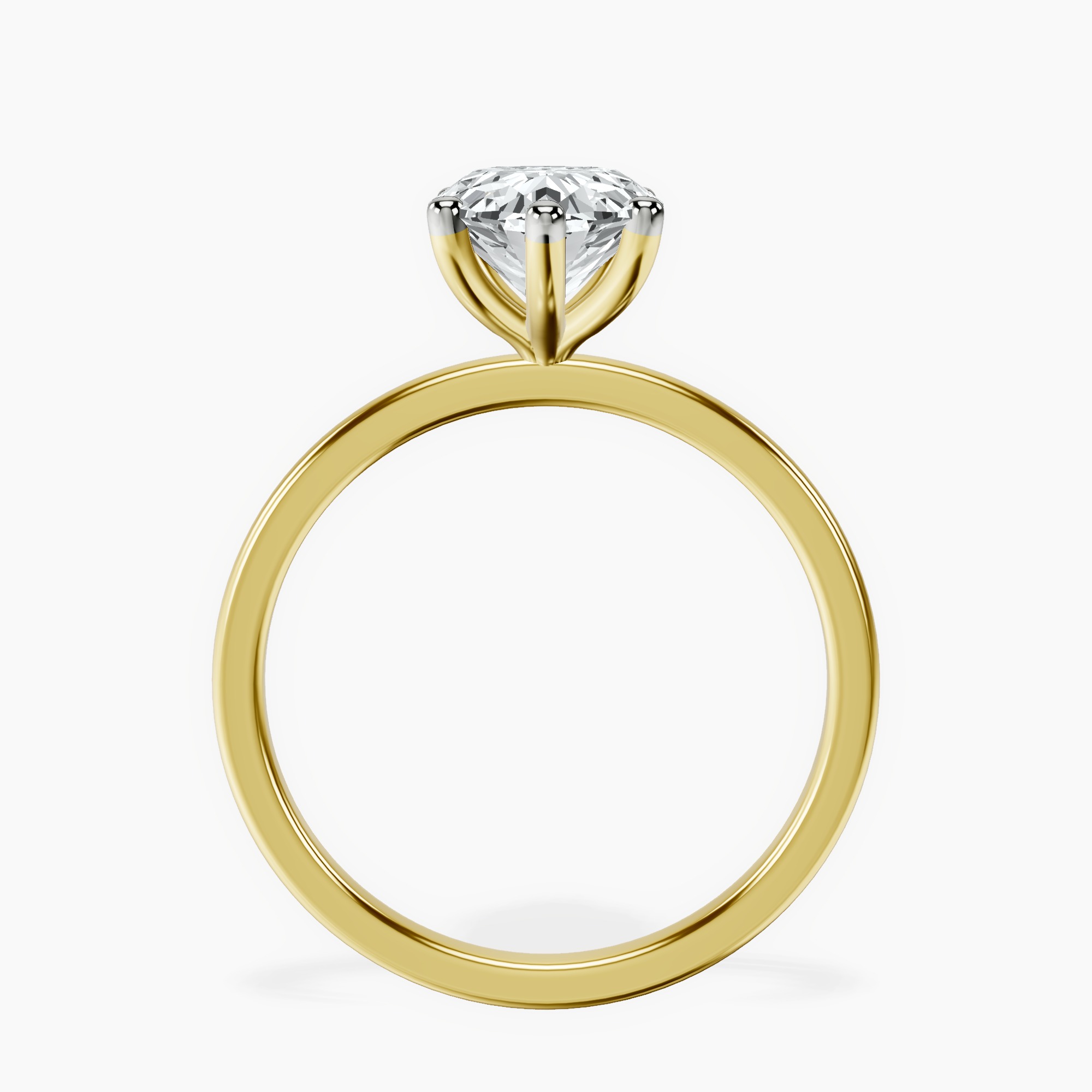18kt Yellow Gold Six Prong Solitaire 1.5mm Lab Diamond Ring side right image one