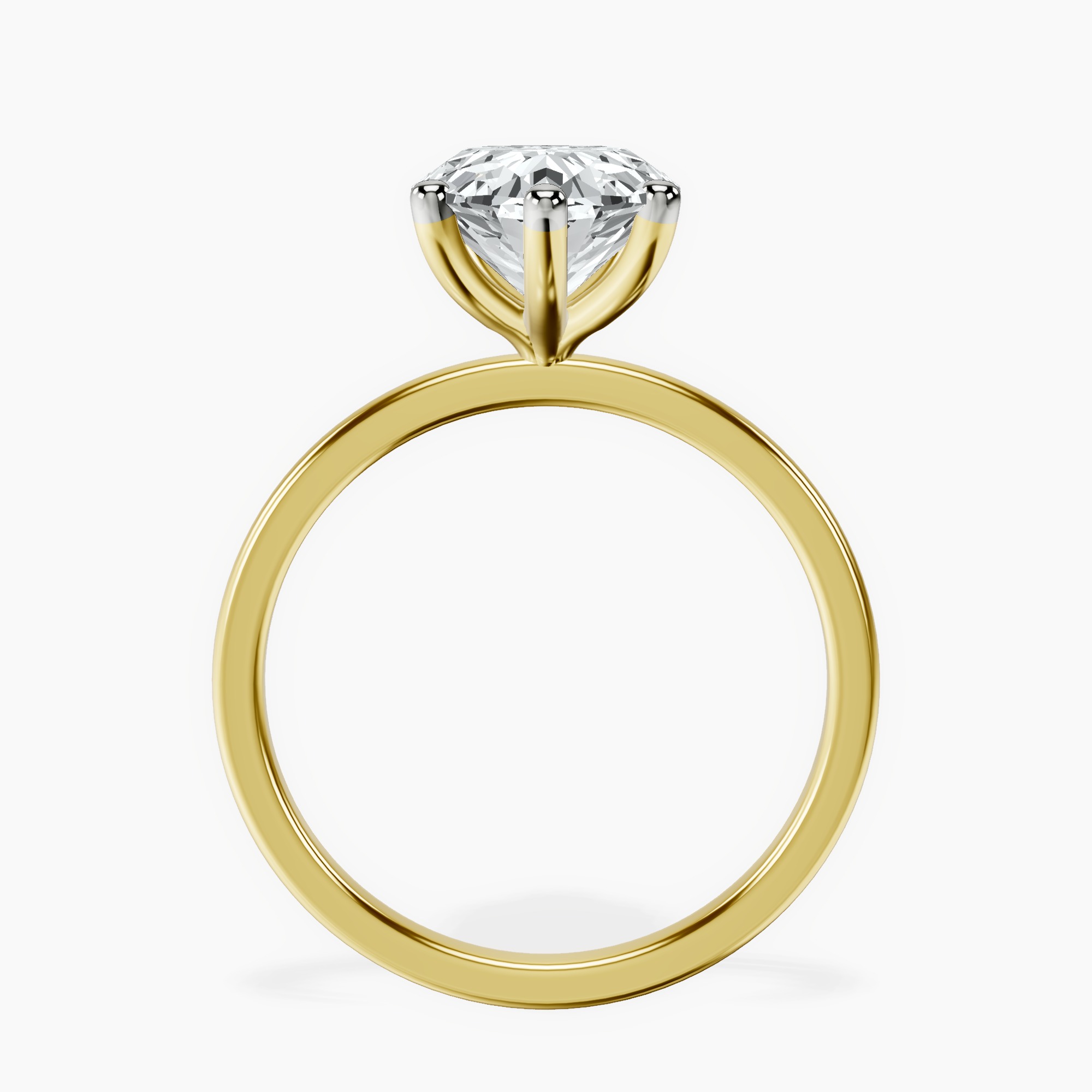 14kt Yellow Gold Six Prong Solitaire 1.5mm Lab Diamond Ring side right image one