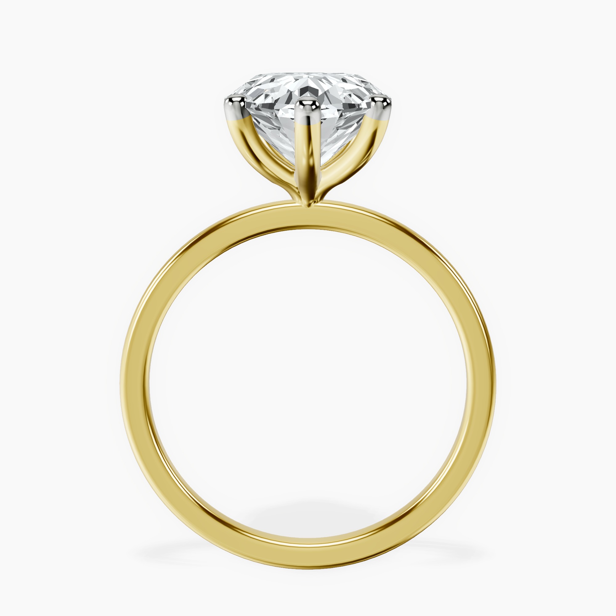 14kt Yellow Gold Six Prong Solitaire 1.5mm Lab Diamond Ring side right image one