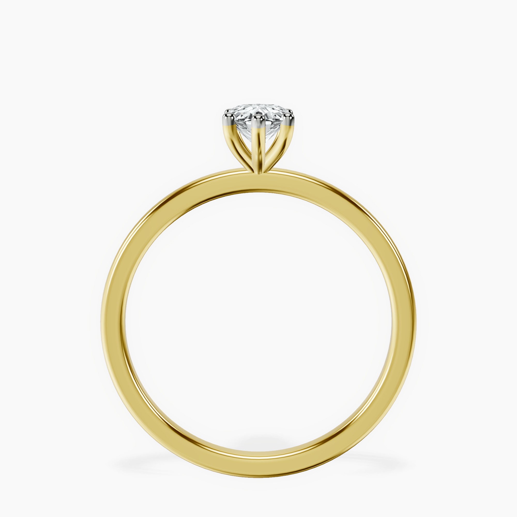 14kt Yellow Gold Six Prong Solitaire 1.5mm Lab Diamond Ring side right image one