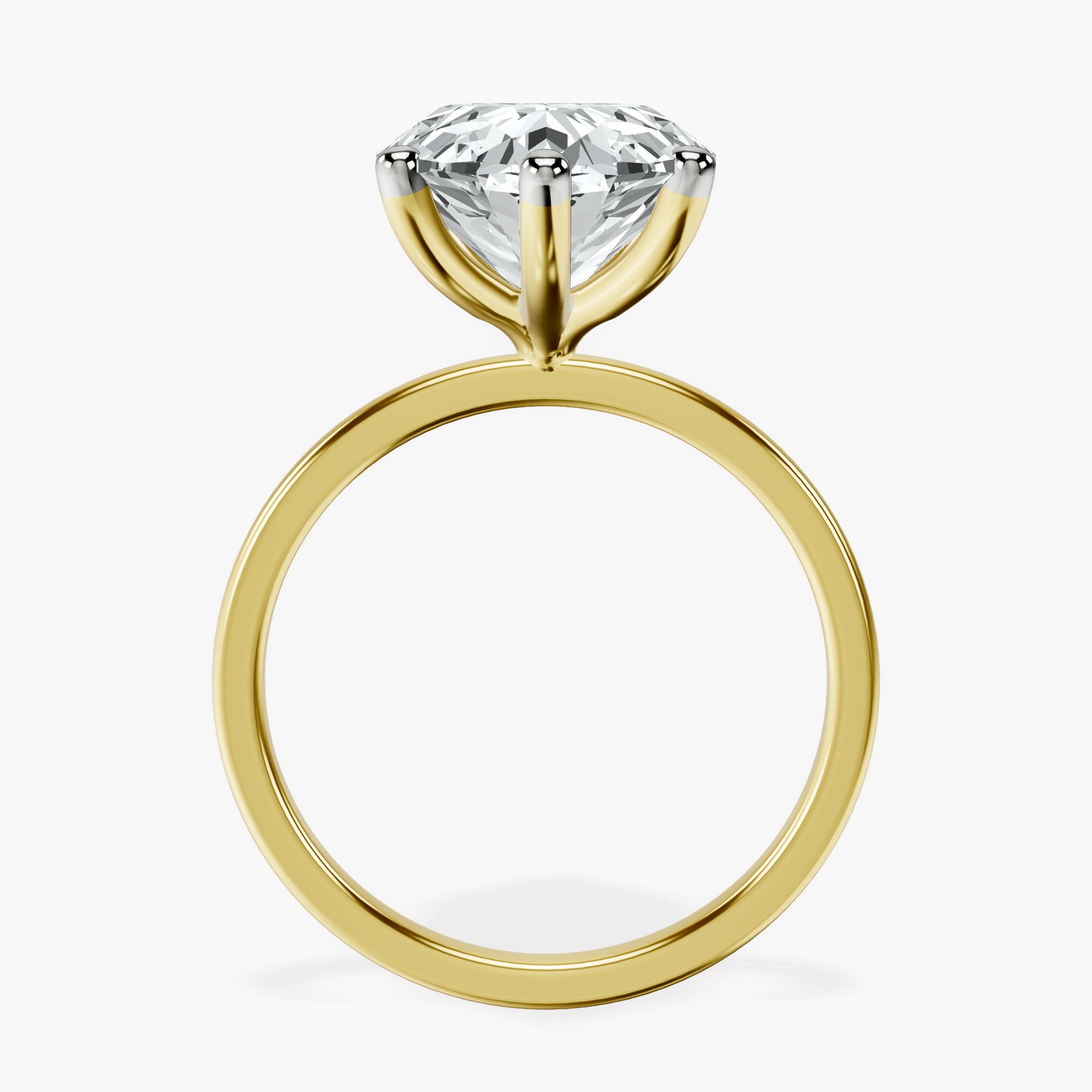 18kt Yellow Gold Six Prong Solitaire 1.5mm Lab Diamond Ring side right image one