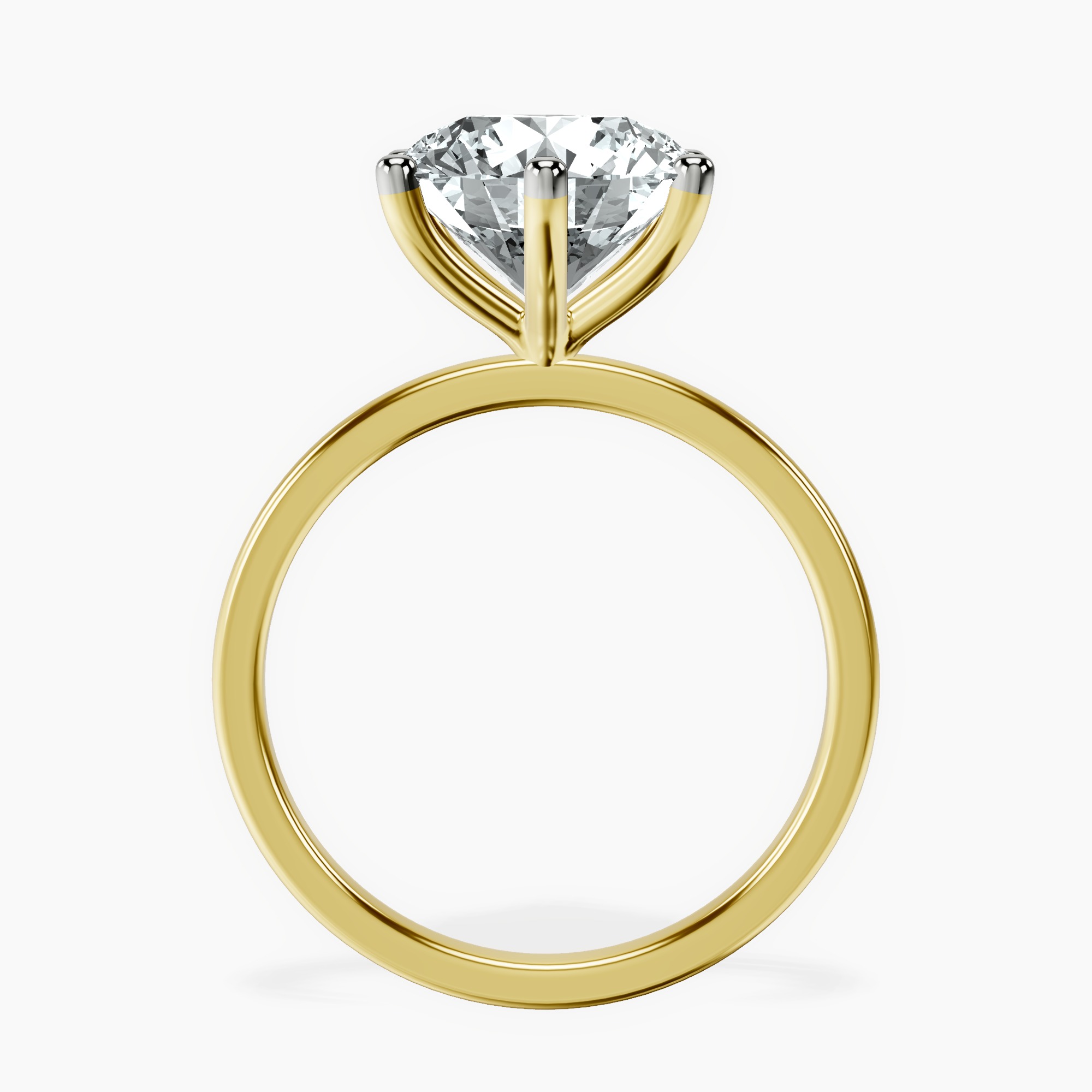 14kt Yellow Gold Six Prong Solitaire 1.5mm Lab Diamond Ring side right image one