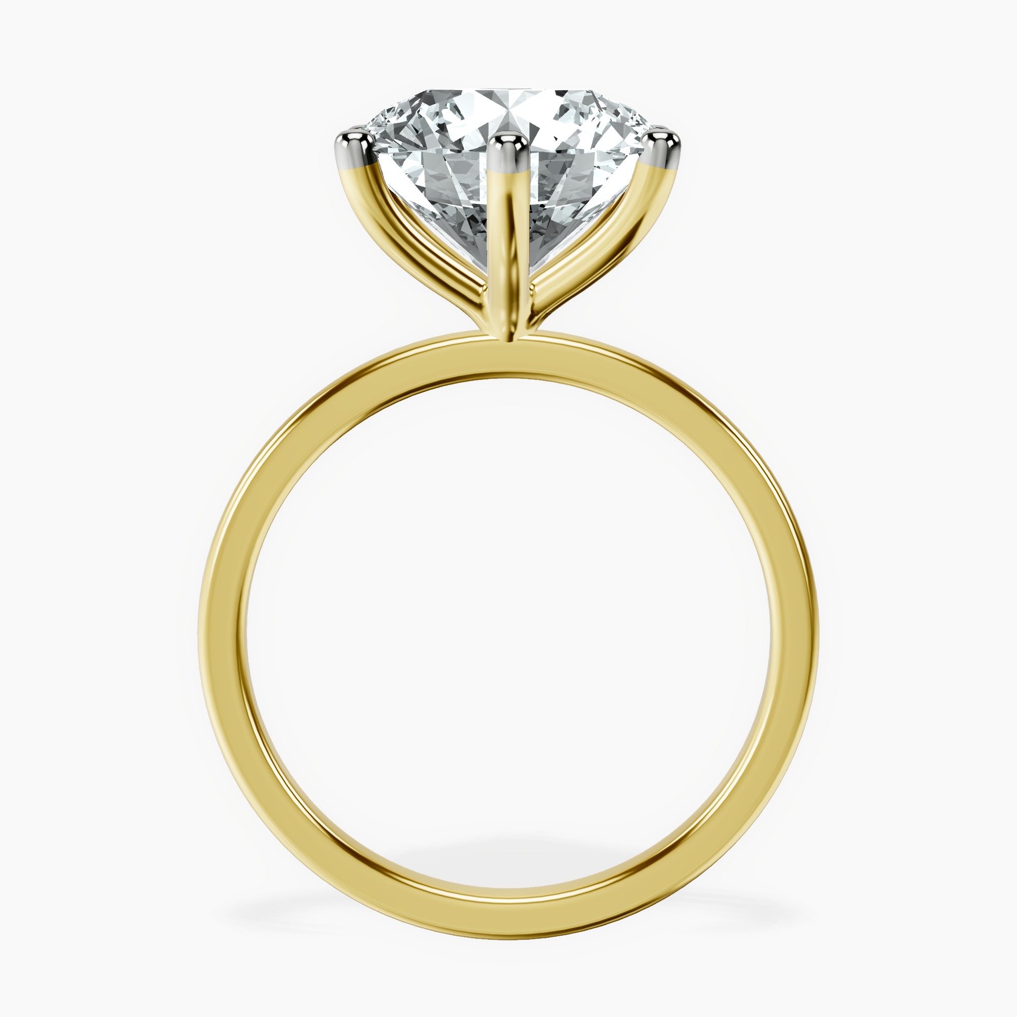 14kt Yellow Gold Six Prong Solitaire 1.5mm Lab Diamond Ring side right image one