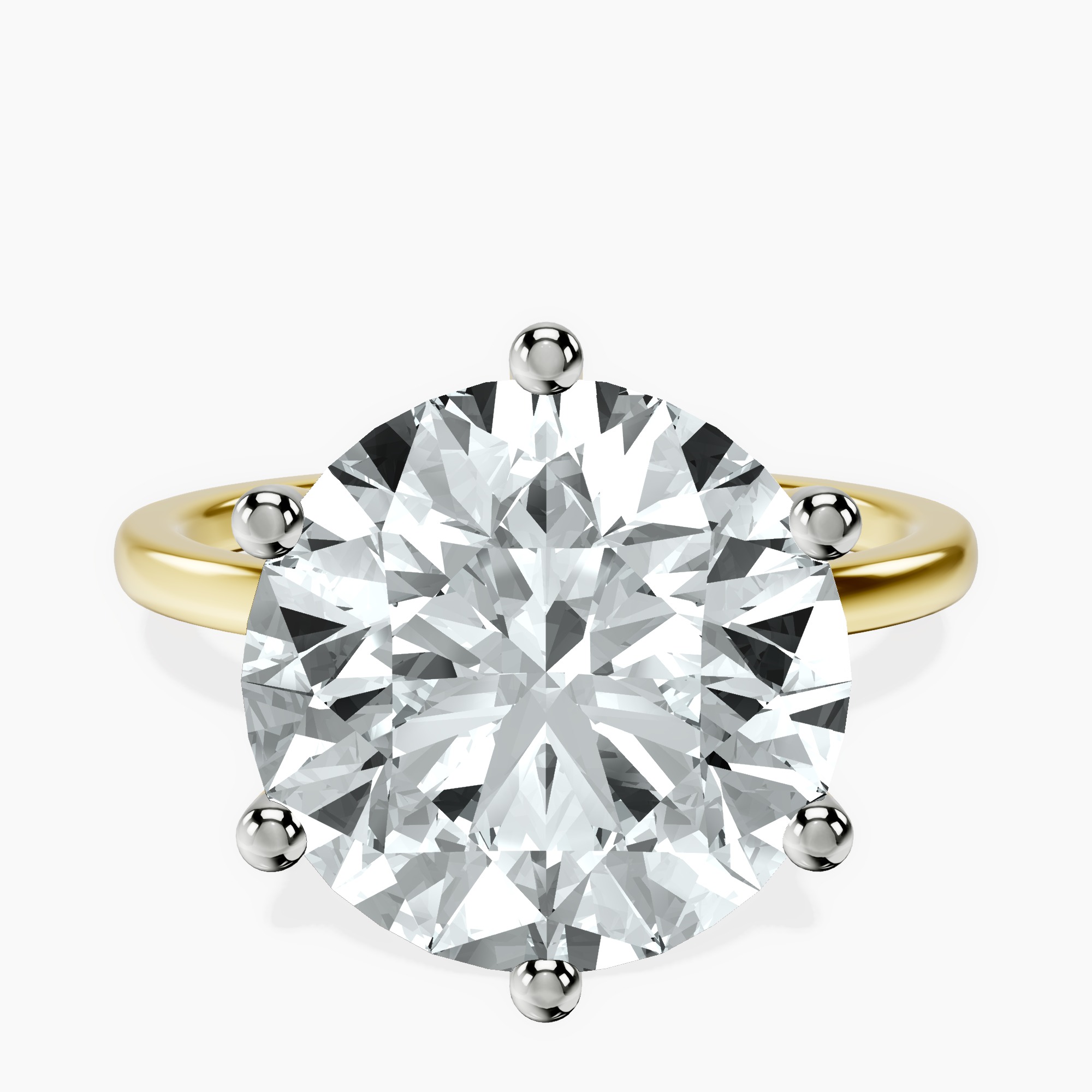 14kt Yellow Gold Six Prong Solitaire 1.5mm Lab Diamond Ring front image