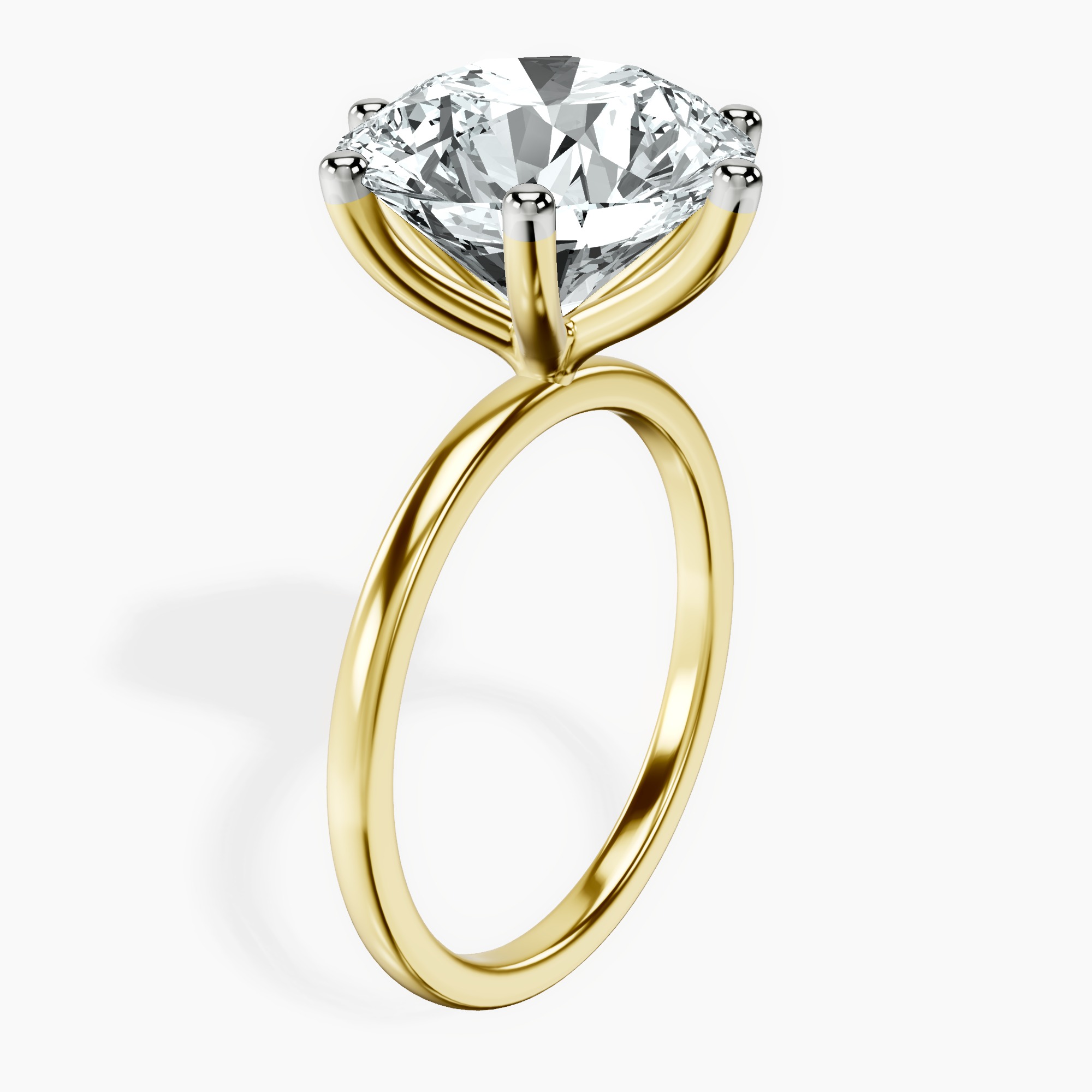 10kt Yellow Gold Six Prong Solitaire 1.5mm Lab Diamond Ring standing product image one