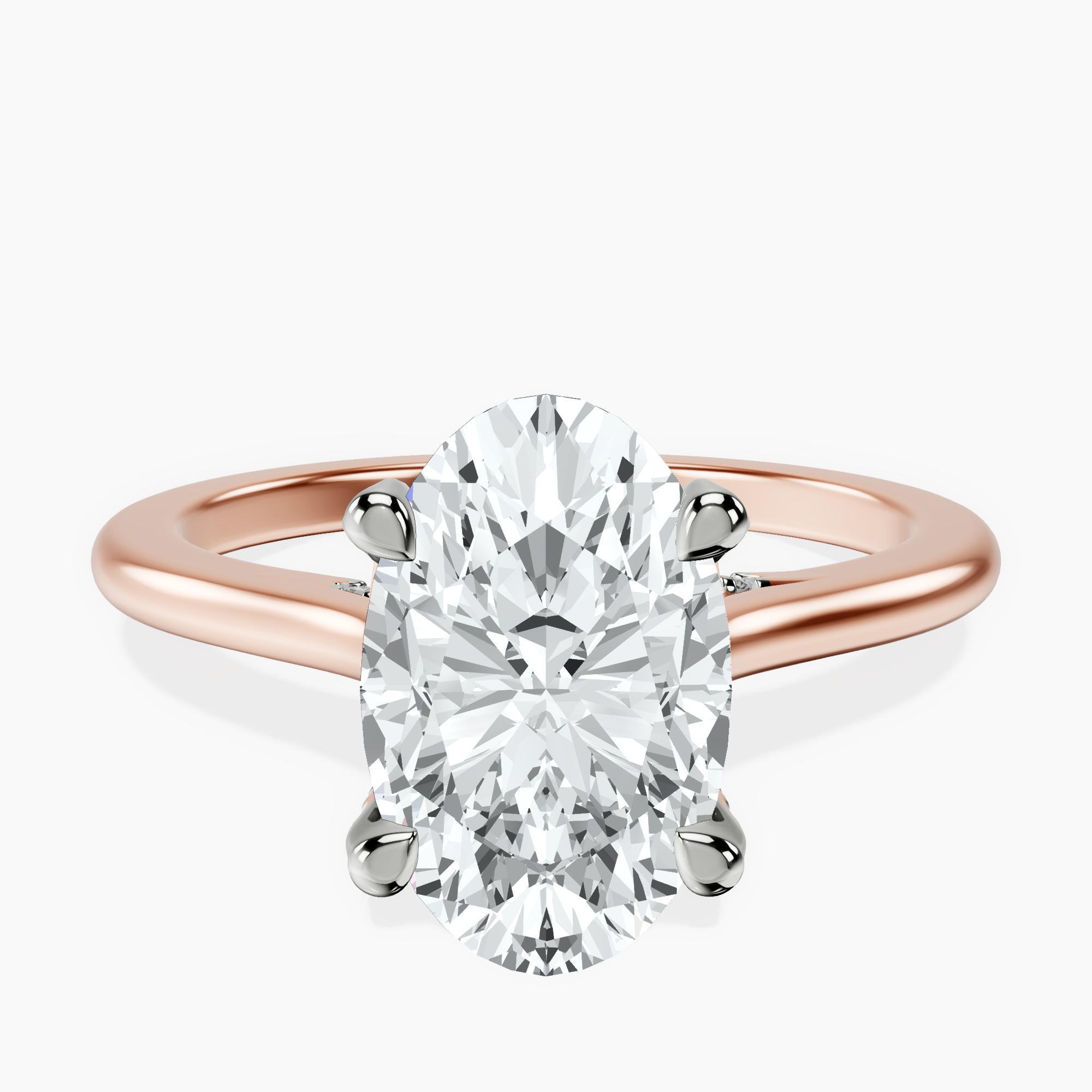 2.40 ct. oval Agnes Solitaire Ring in 18kt rose gold rtr top