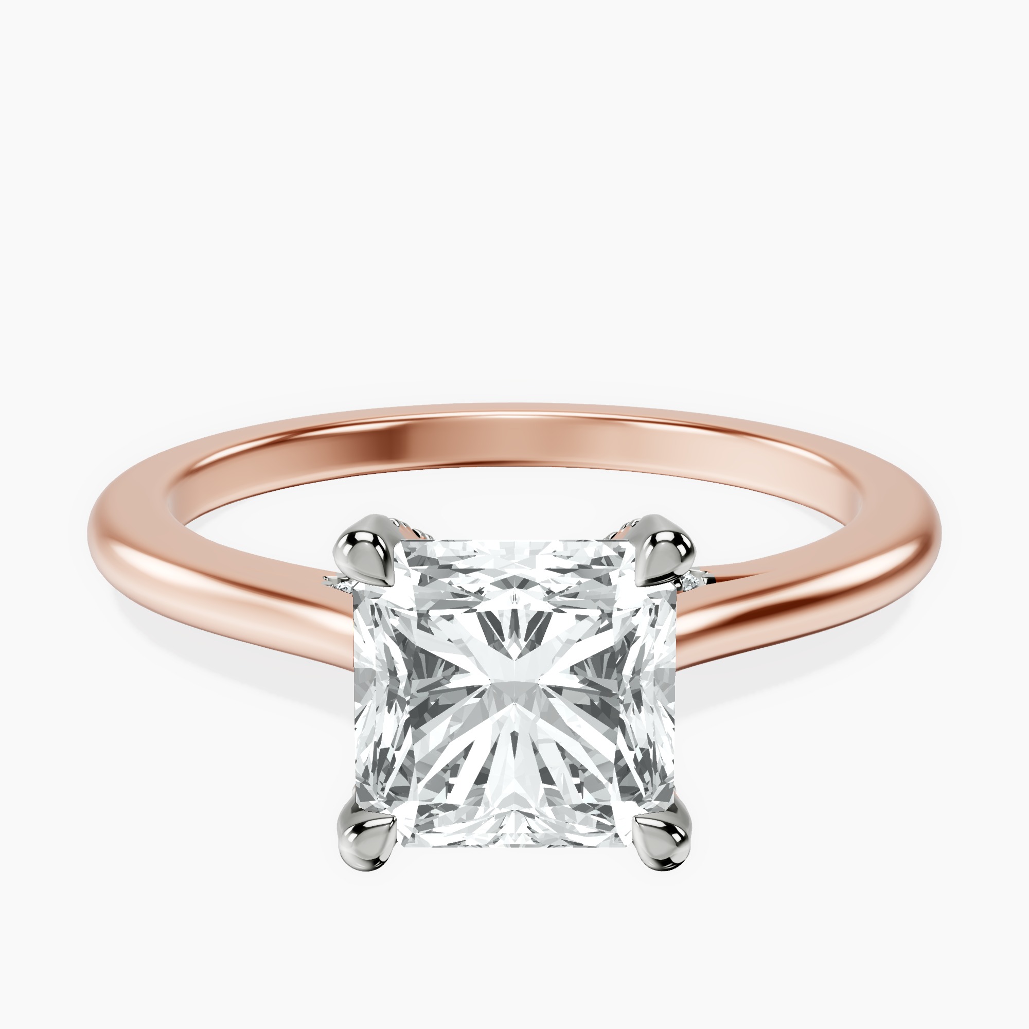 2.94 ct. radiant Agnes Solitaire Ring in 14kt rose gold rtr top