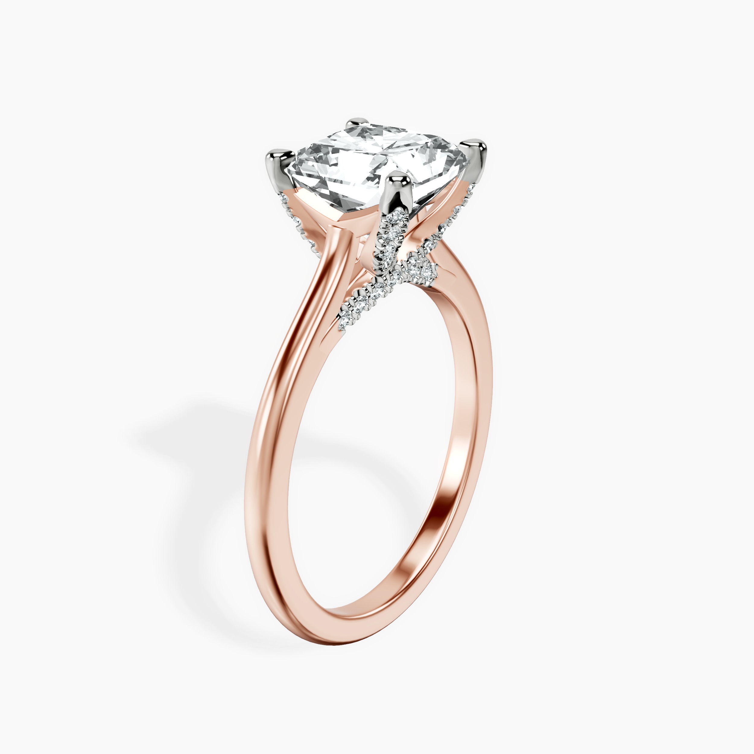 2.94 ct. radiant Agnes Solitaire Ring in 14kt rose gold standing product image one