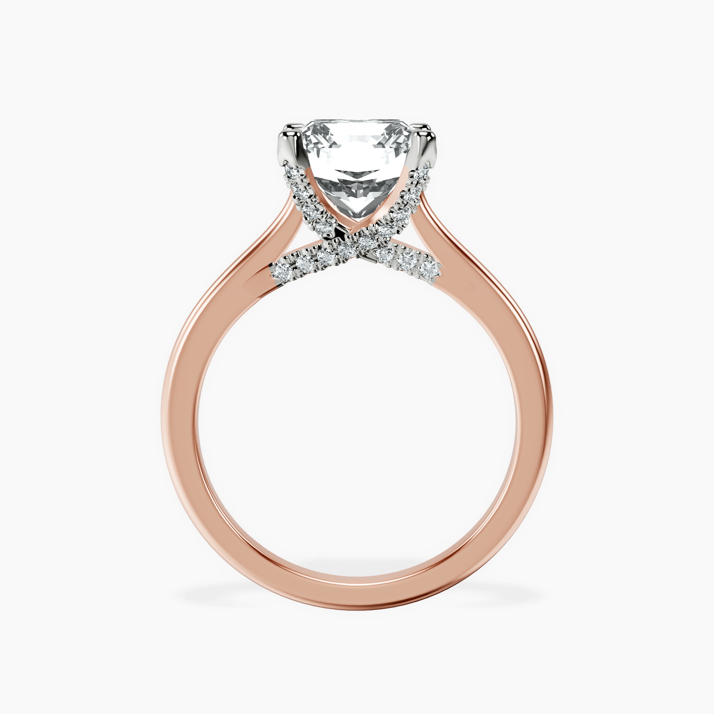 2.94 ct. radiant Agnes Solitaire Ring in 14kt rose gold side right image one