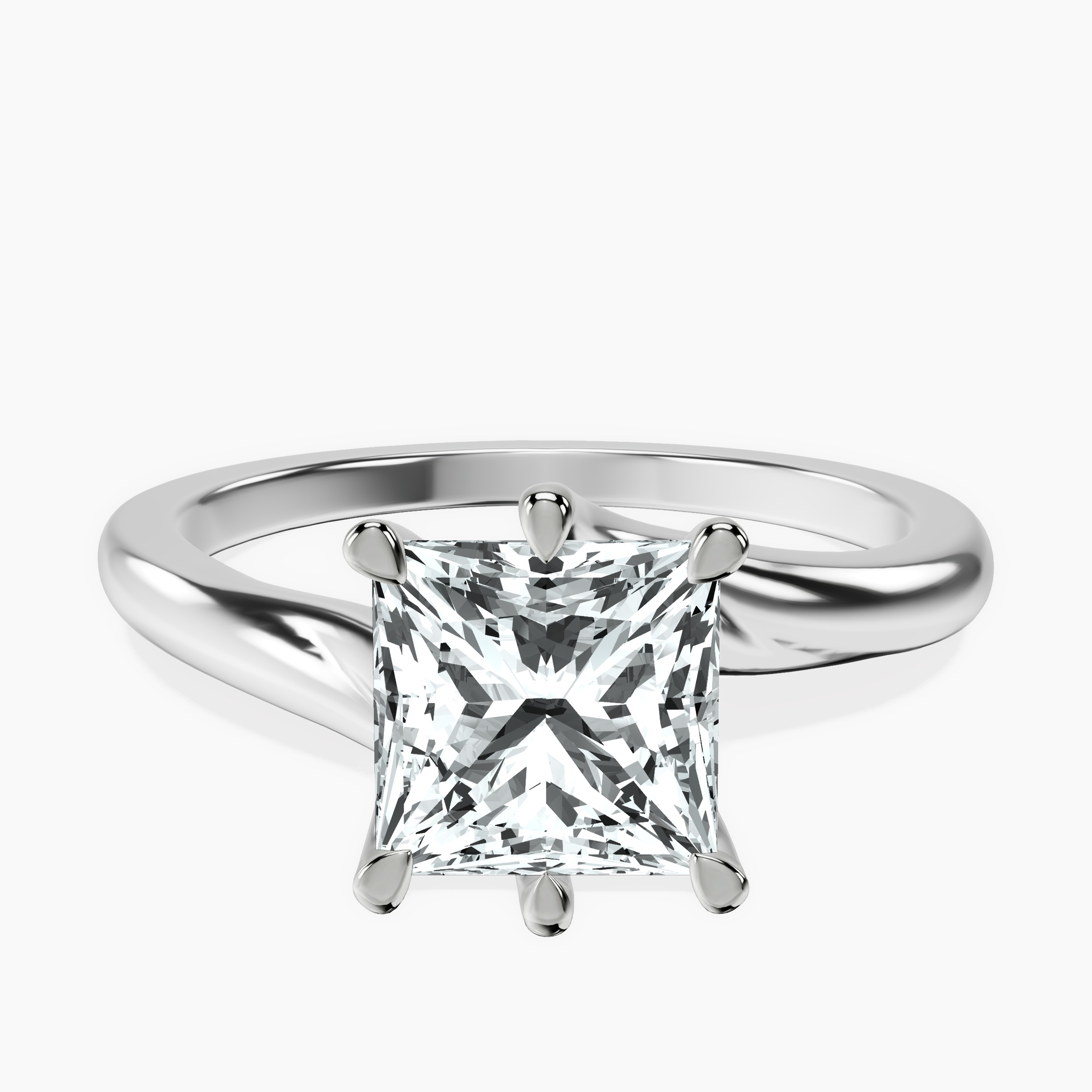 2.81 ct. princess Seraphina Solitaire Ring in 18kt white gold rtr top
