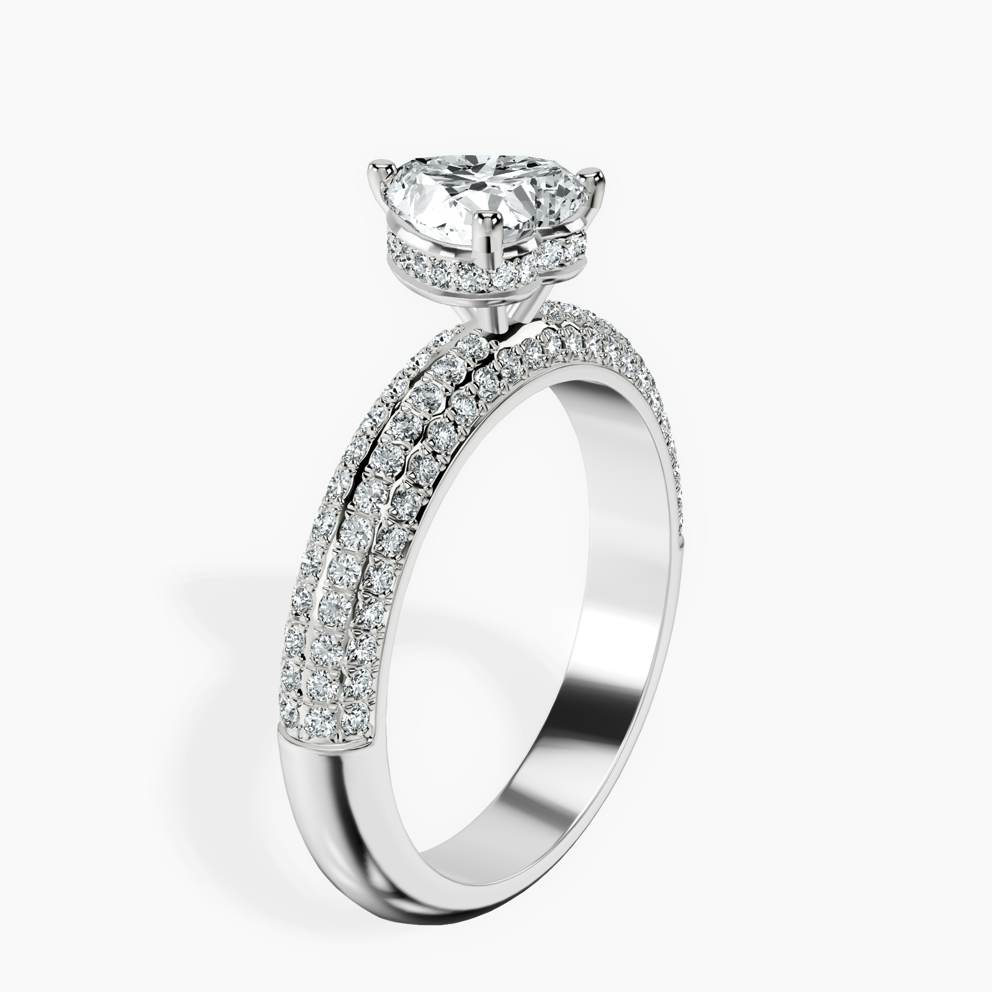 1.29 ct. heart Casimer Secret Halo Ring in 10kt white gold standing product image one