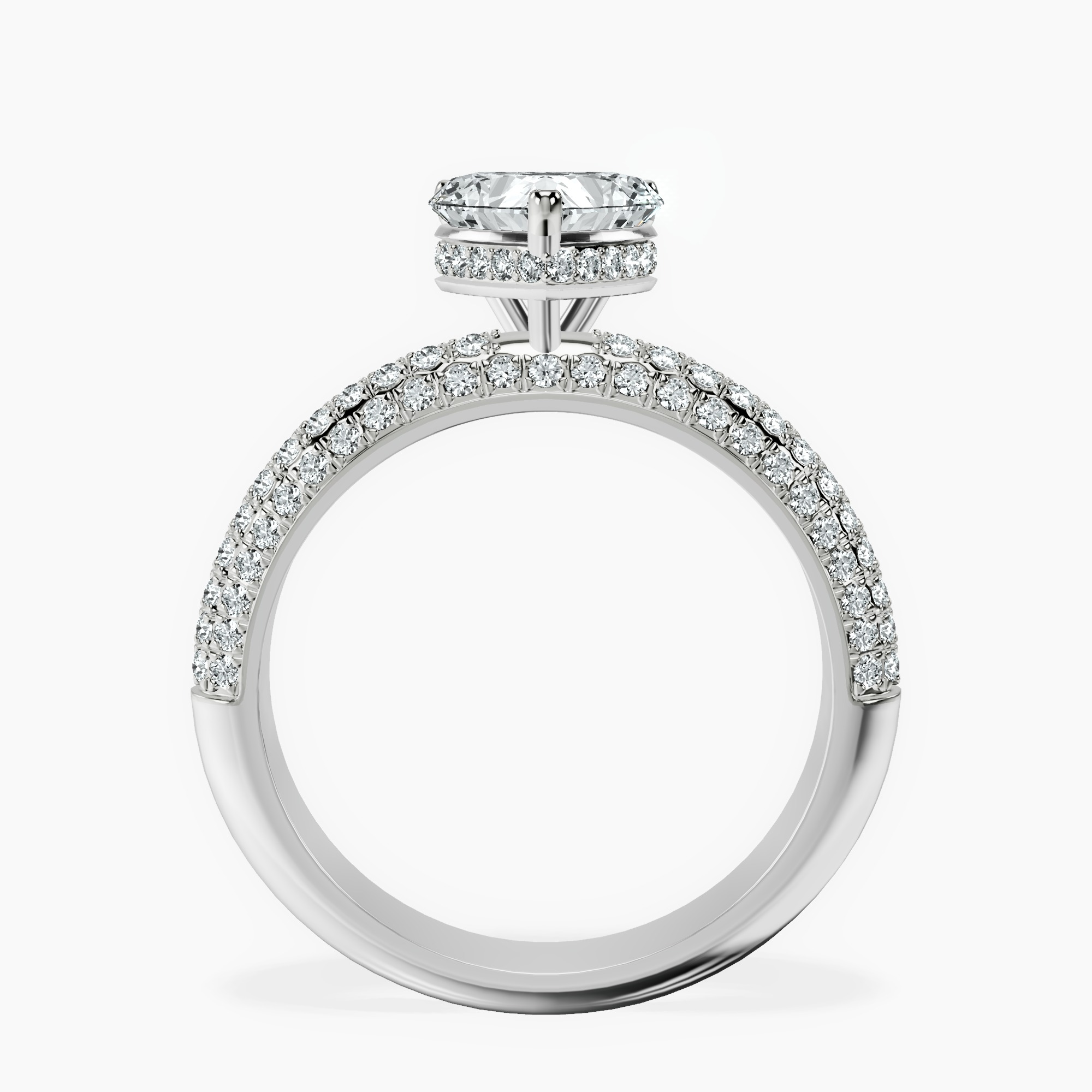 1.29 ct. heart Casimer Secret Halo Ring in 10kt white gold side right image one