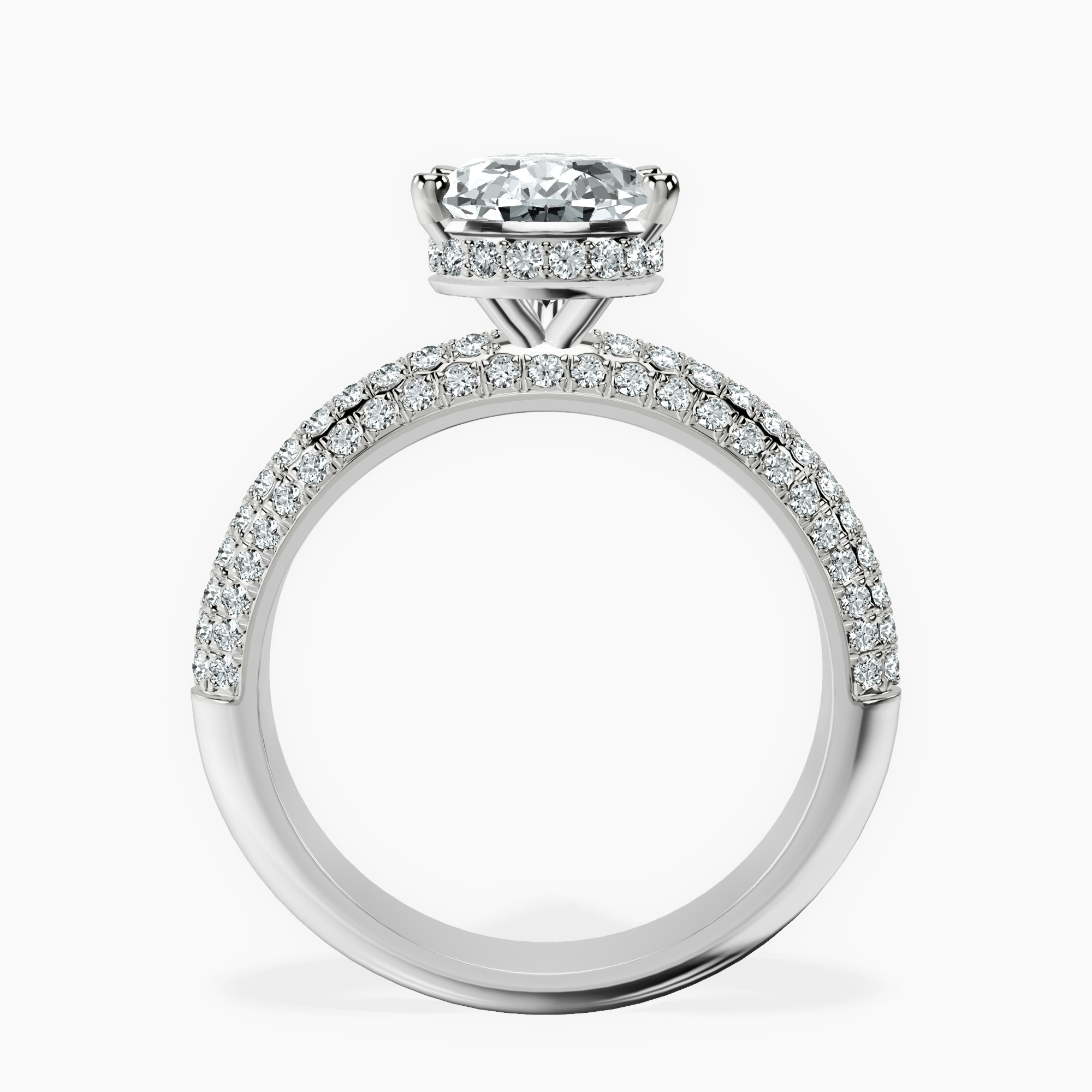 2.96 ct. pear Casimer Secret Halo Ring in 14kt white gold side right image one