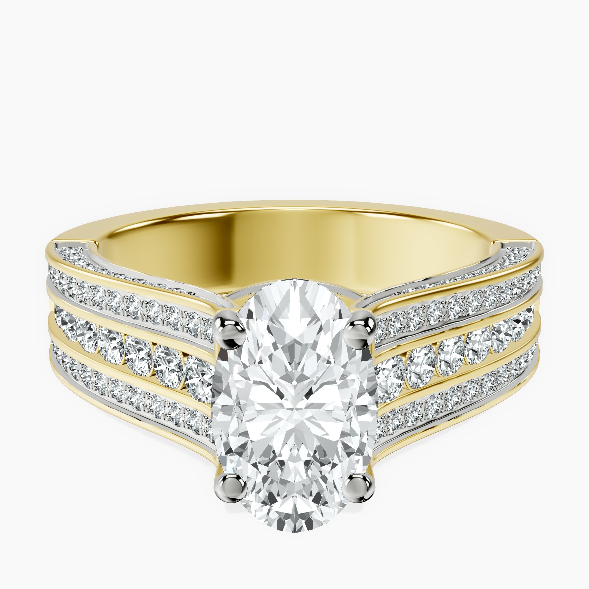 1.46 ct. oval Idris Secret Halo Ring in 14kt yellow gold rtr top