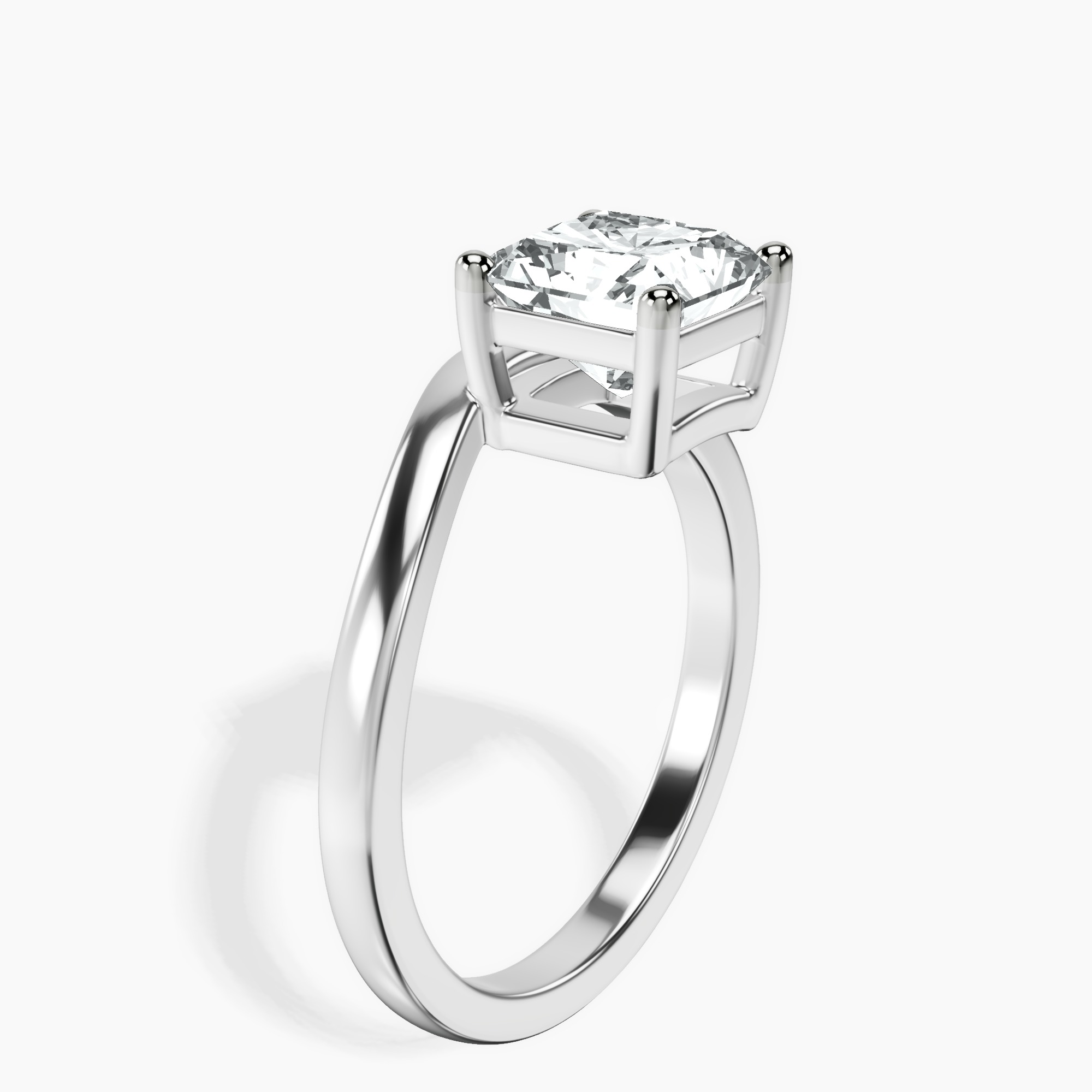 Platinum Crest Four Prong Solitaire Lab Diamond Ring standing product image one