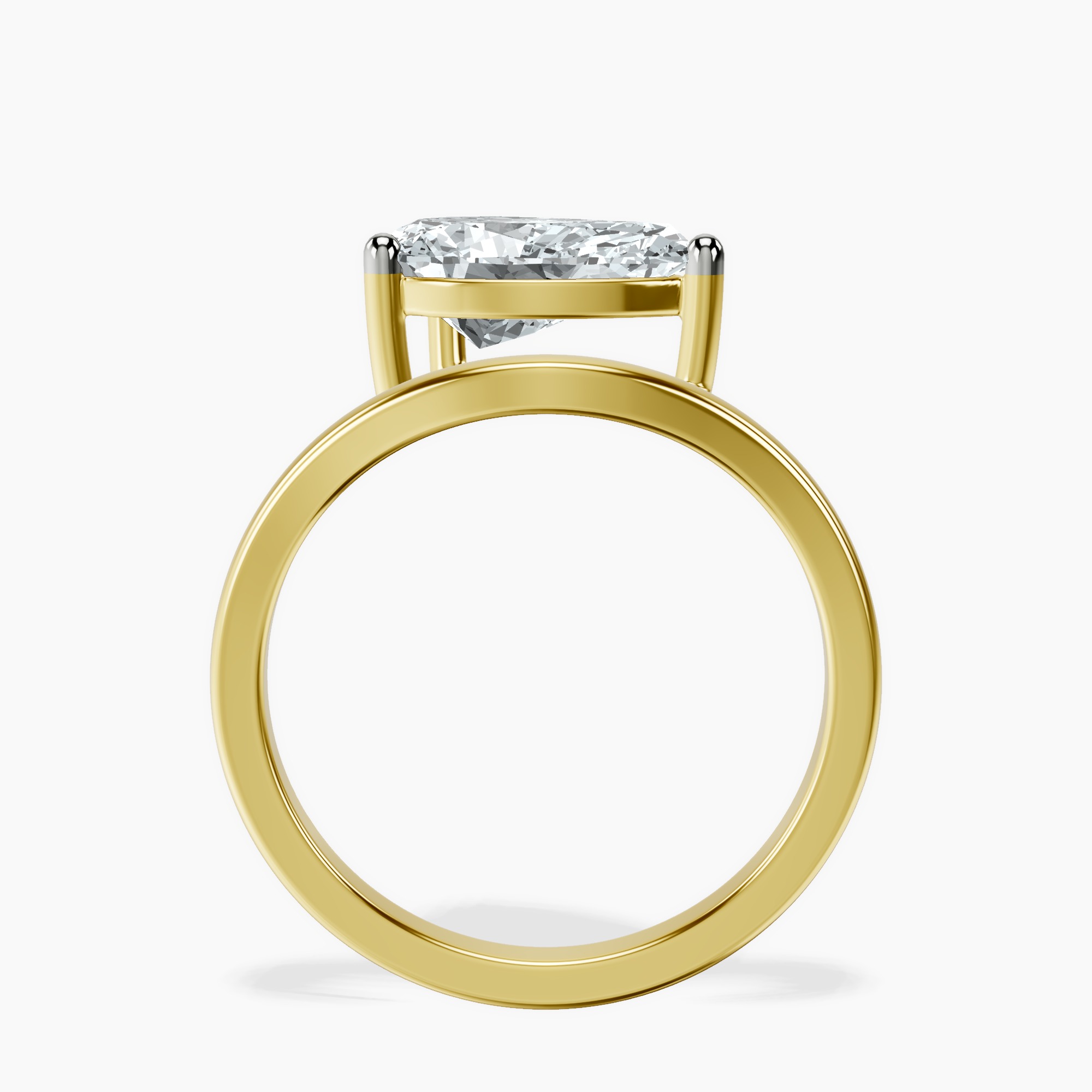 1.34 ct. pear Crest Four Prong Solitaire Lab Diamond Ring in 18kt yellow gold side right image one