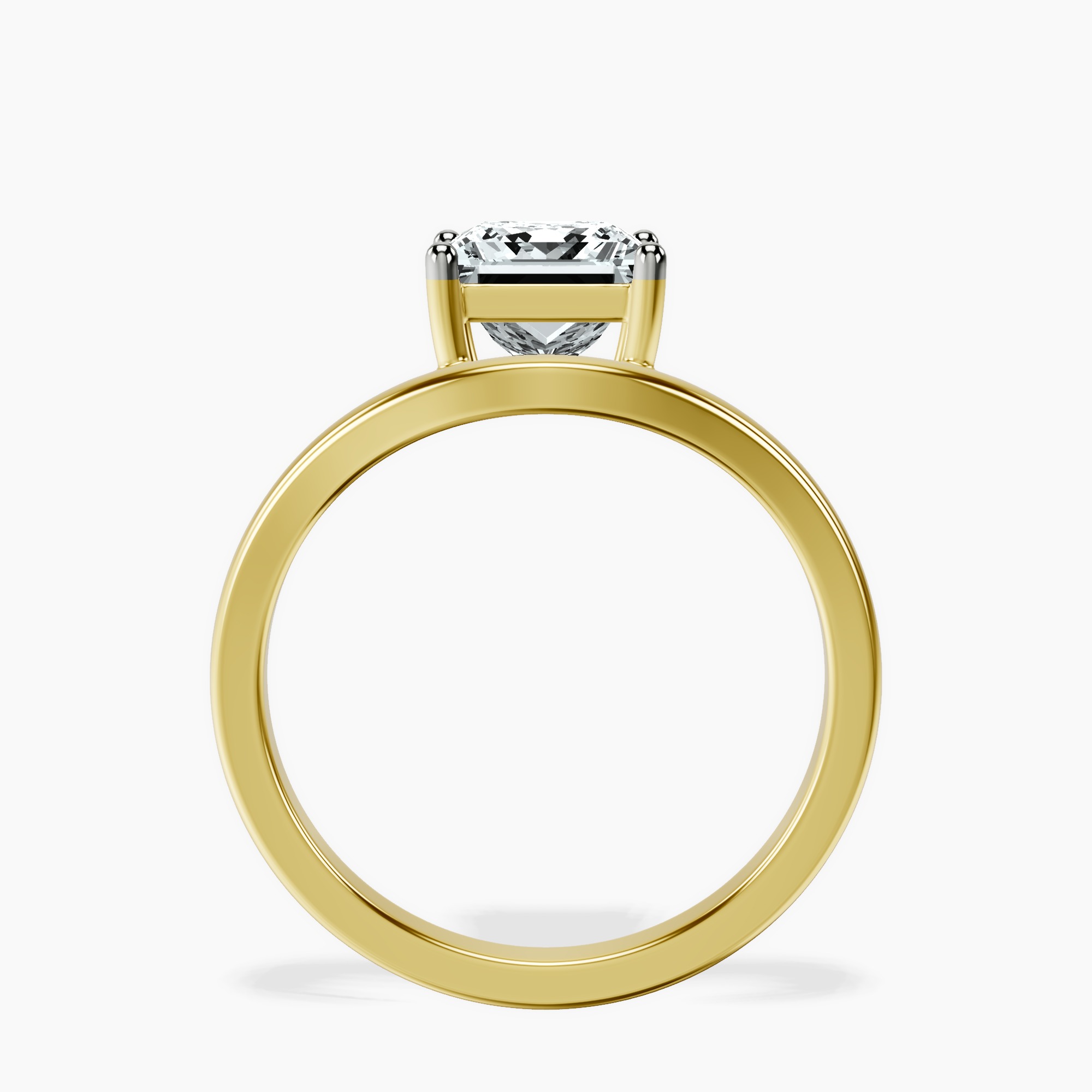 1.31 ct. princess Crest Four Prong Solitaire Lab Diamond Ring in 18kt yellow gold side right image one