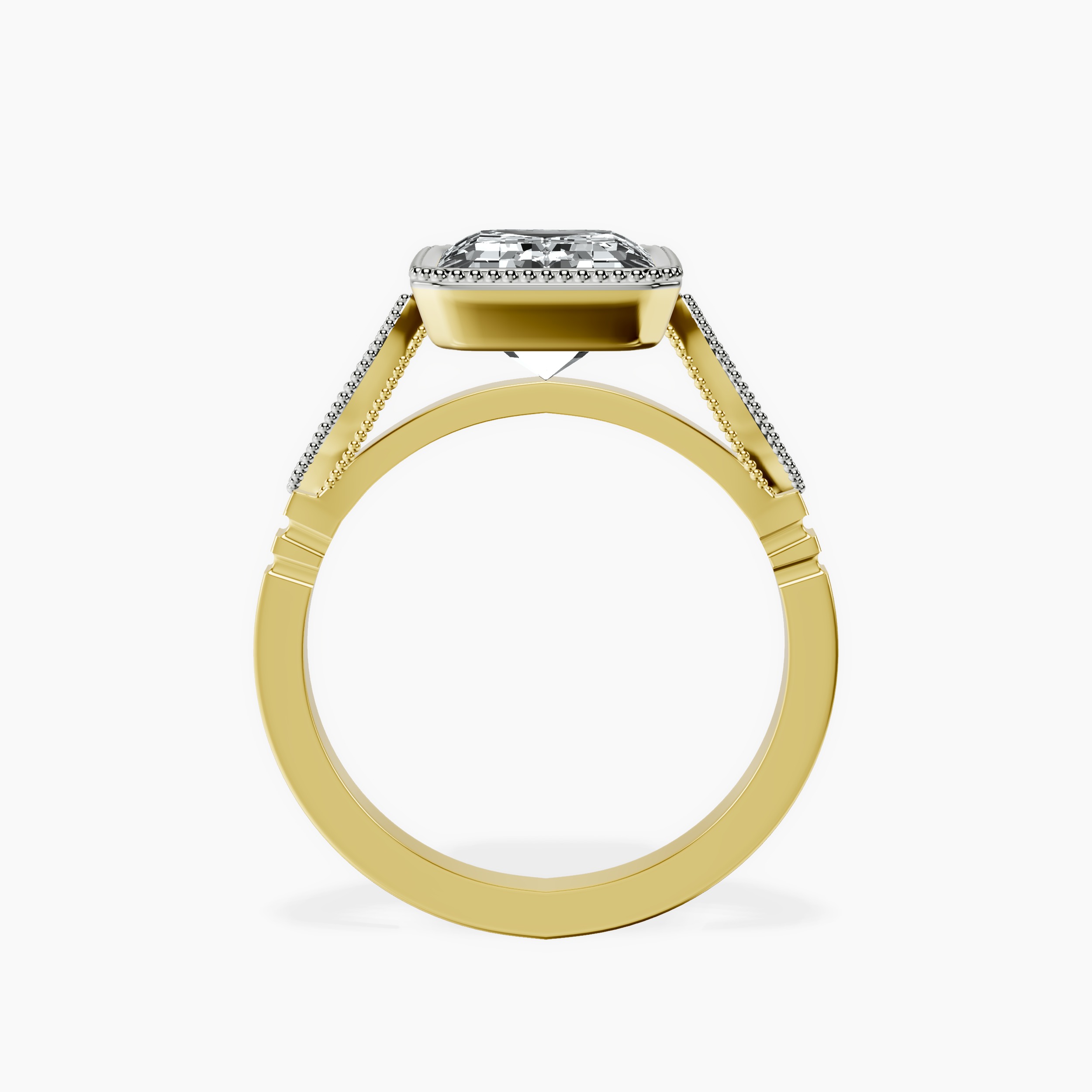 1.48 ct. emerald Everly Vintage Bezel Ring in 18kt yellow gold side right image one