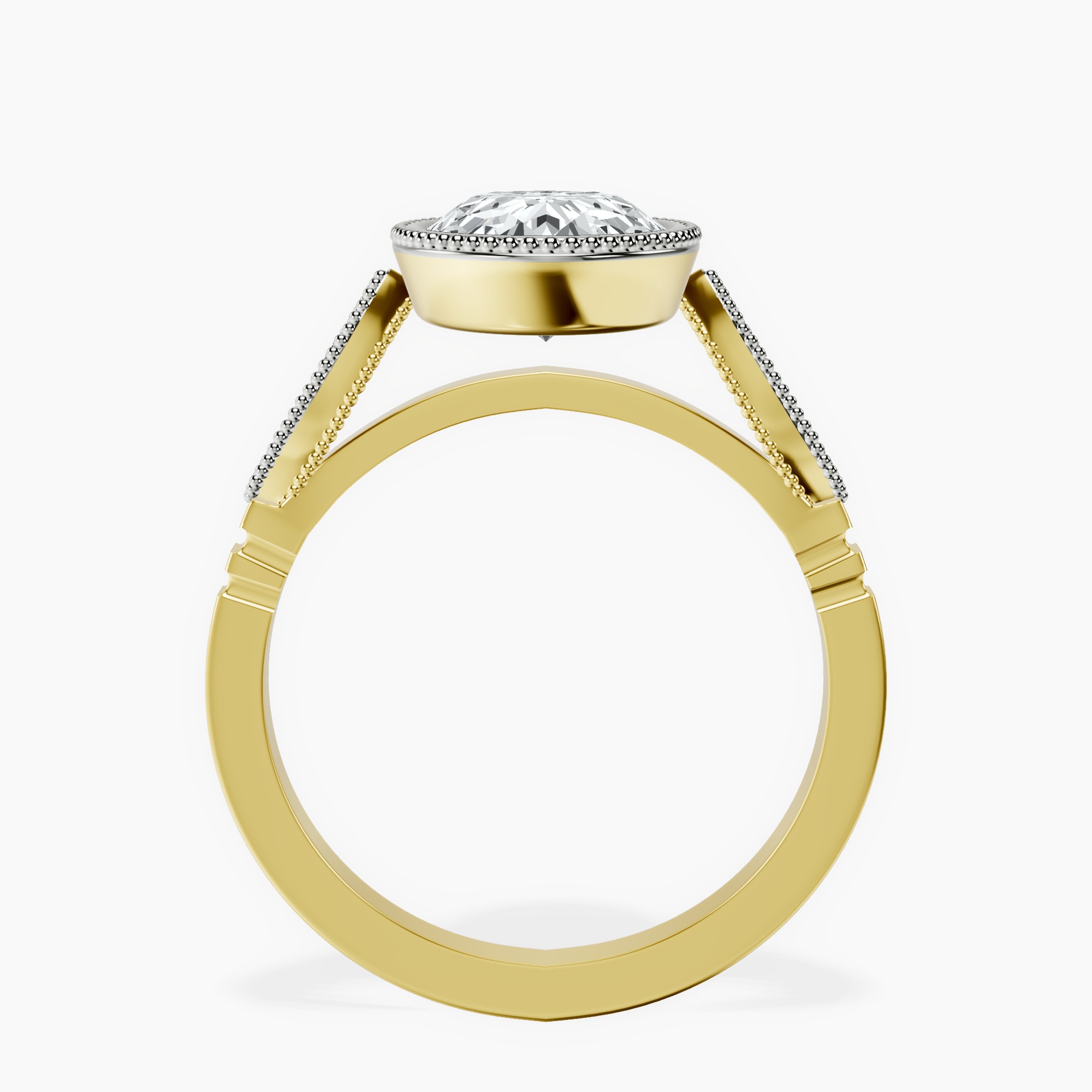 2.44 ct. oval Everly Vintage Bezel Ring in 18kt yellow gold side right image one
