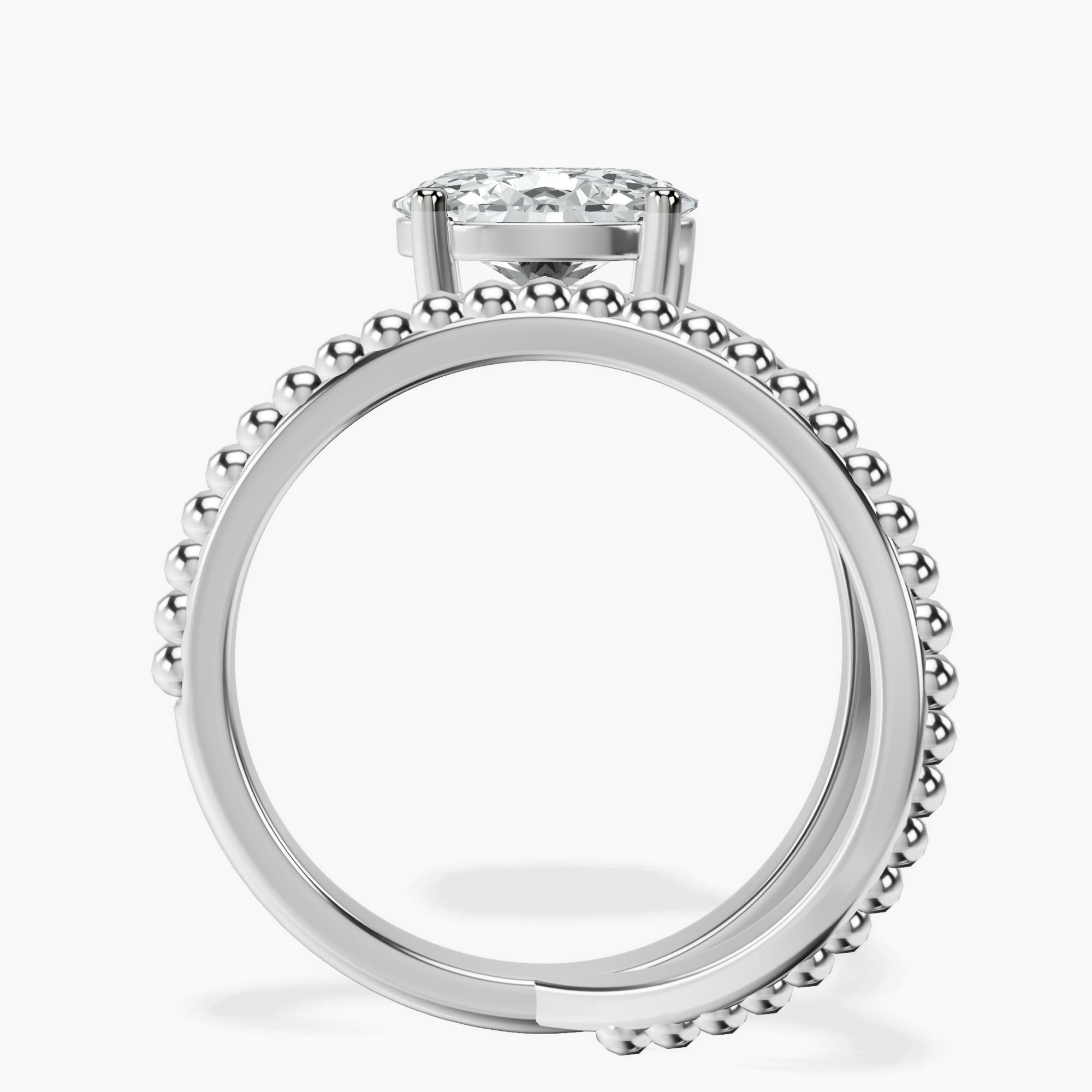 1.37 ct. oval Crest Wrap Four Prong Solitaire Lab Diamond Ring in 10kt white gold side right image one