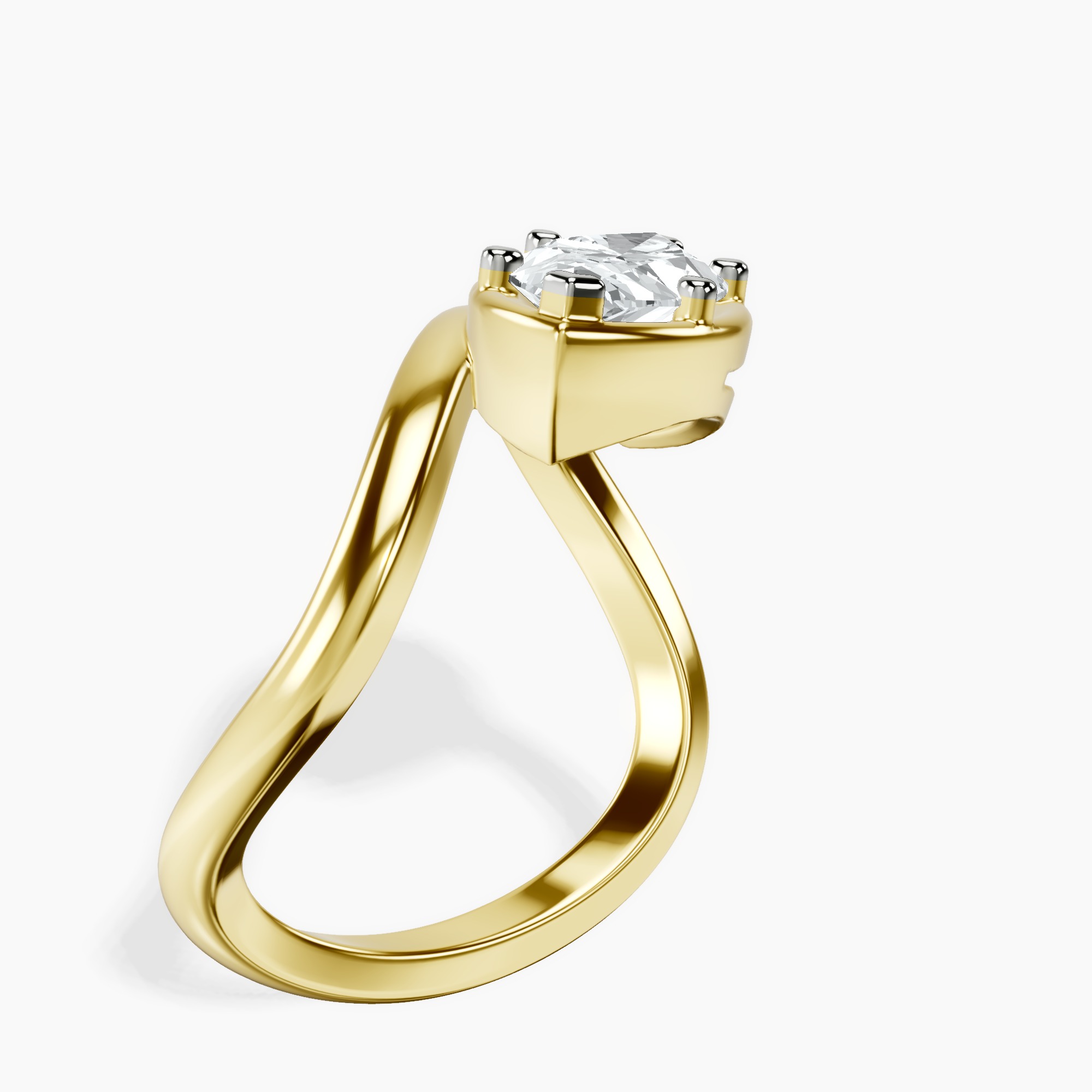 2.92 ct. marquise Infinity Crest Four Prong Solitaire Lab Diamond Ring in 14kt rose gold standing product image one