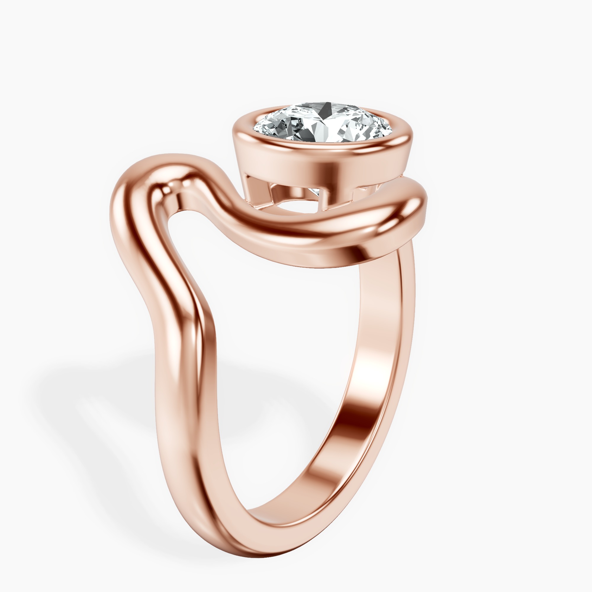 2.04 ct. round Vera Bezel Crest Lab Diamond Ring in 18kt rose gold standing product image one