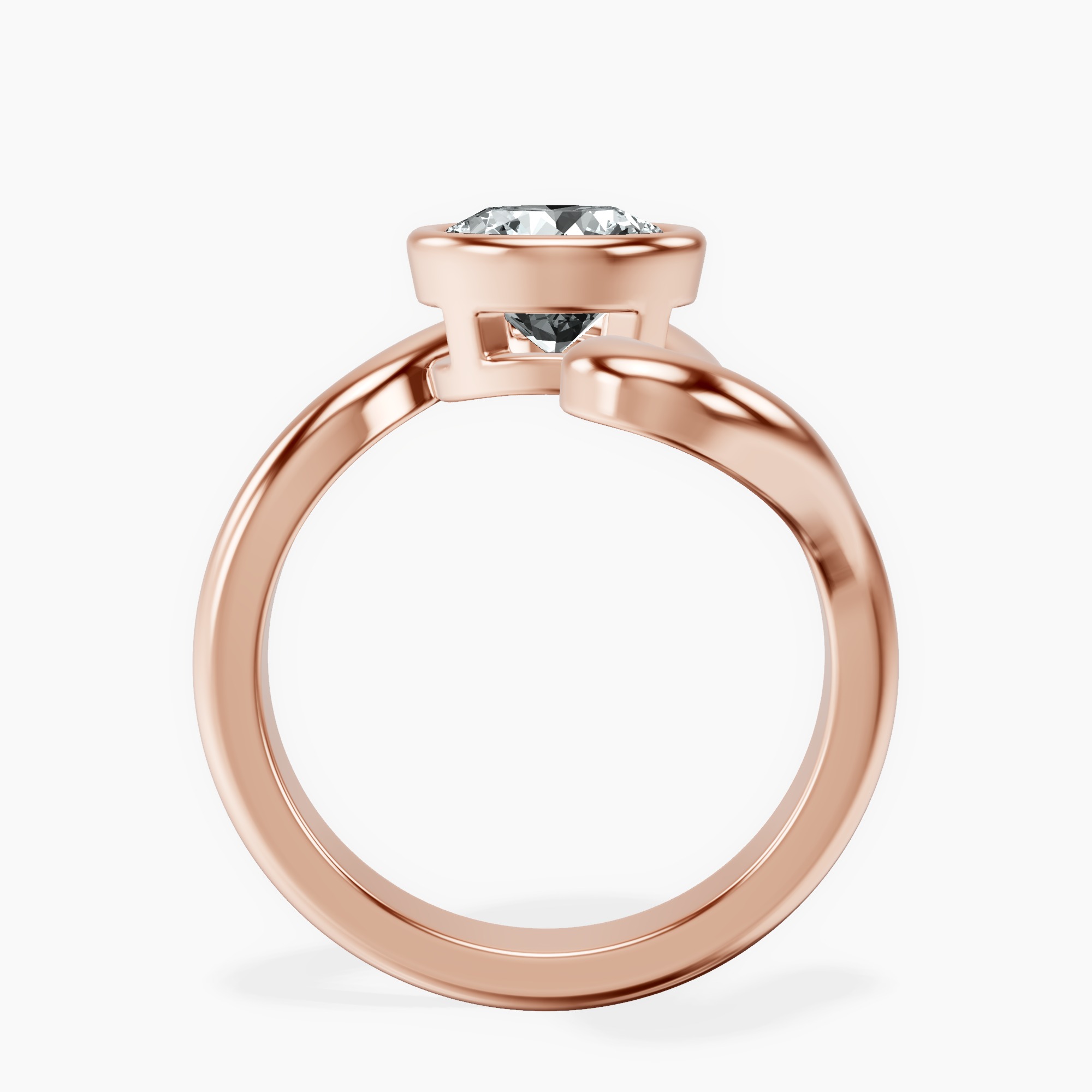 2.04 ct. round Vera Bezel Crest Lab Diamond Ring in 18kt rose gold side right image one