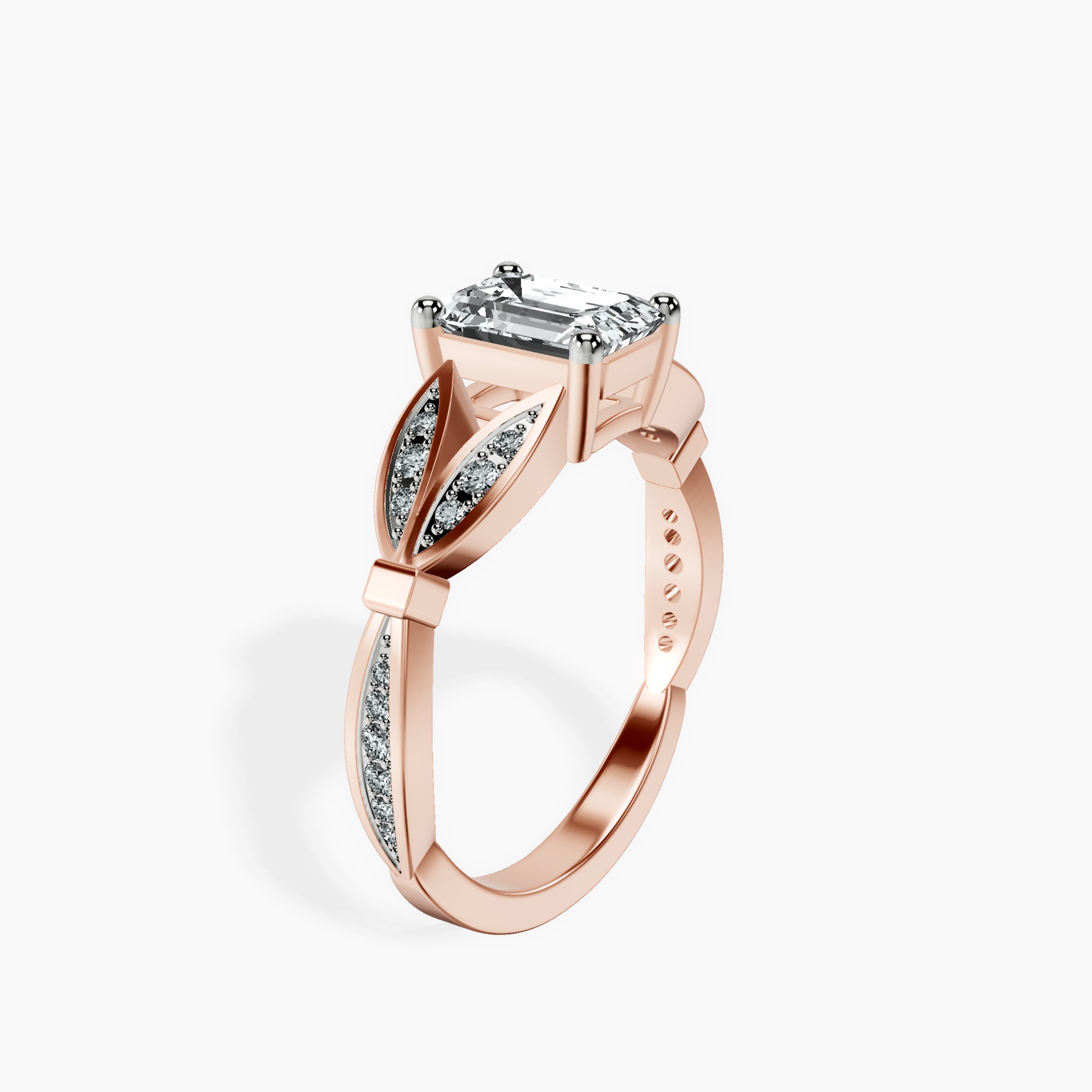 2.16 ct. emerald Nova Vintage Ring in 14kt rose gold standing product image one