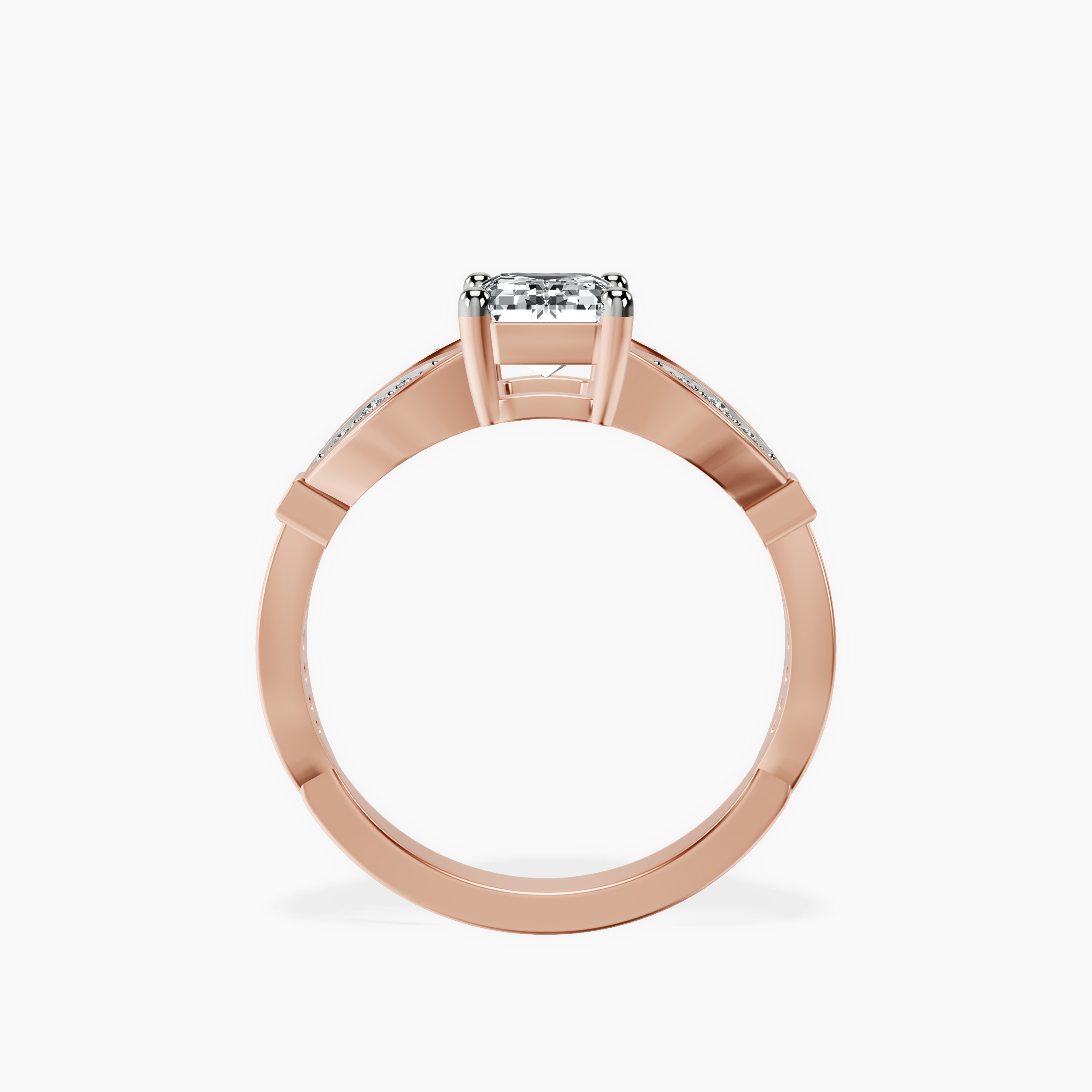 2.16 ct. emerald Nova Vintage Ring in 14kt rose gold side right image one