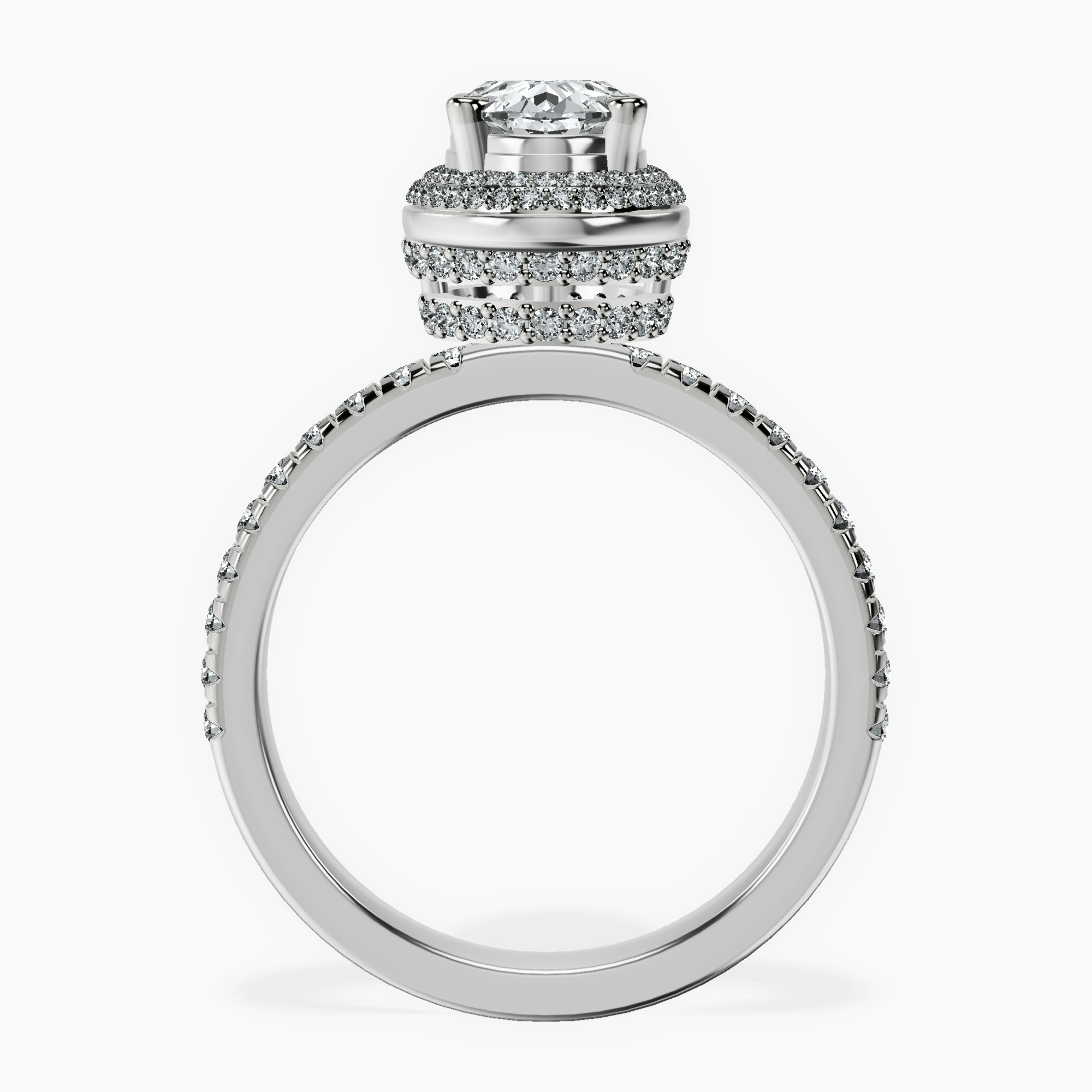 2.40 ct. oval Amarya Double Halo Ring in 10kt white gold side right image one